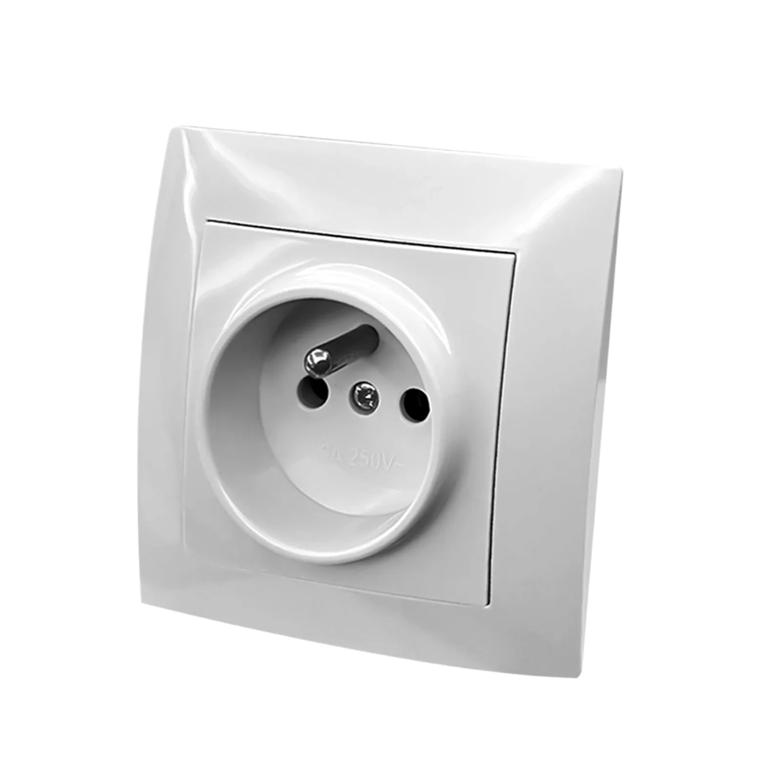 1 szt. biały przycisk włącznik światła klasyczny trudnopalny AC 2 Gang 1 Way Spray plastikowy panel ścienny przełącznik wł./wył. (1 gniazdo Francja)