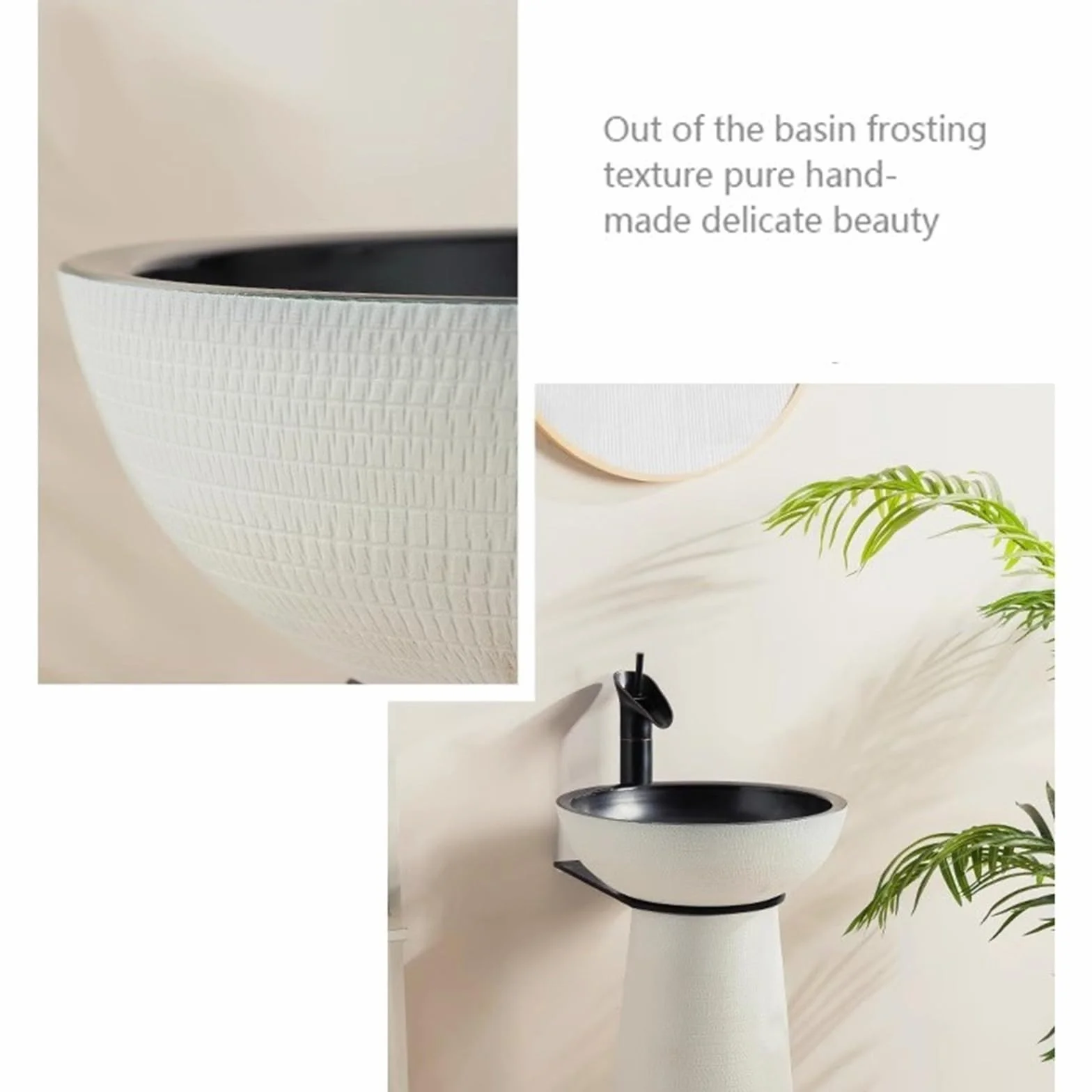 Umywalka Ceramiczna, Okrągła Umywalka Nablatowa, Umywalka Stojąca Z Baterią, Zestaw Odpływowy Itp.,F-One Size