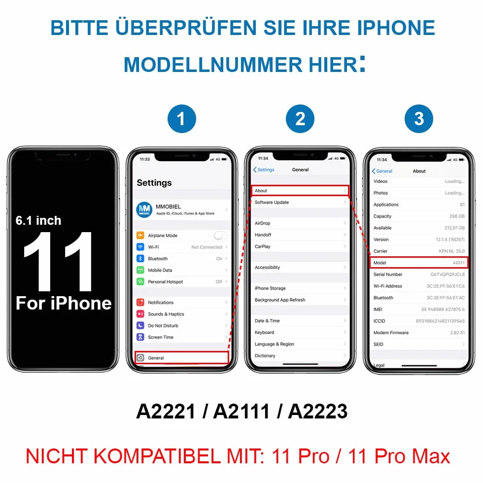 MMOBIEL Uchwyt karty SIM do iPhone 11 2019 biały