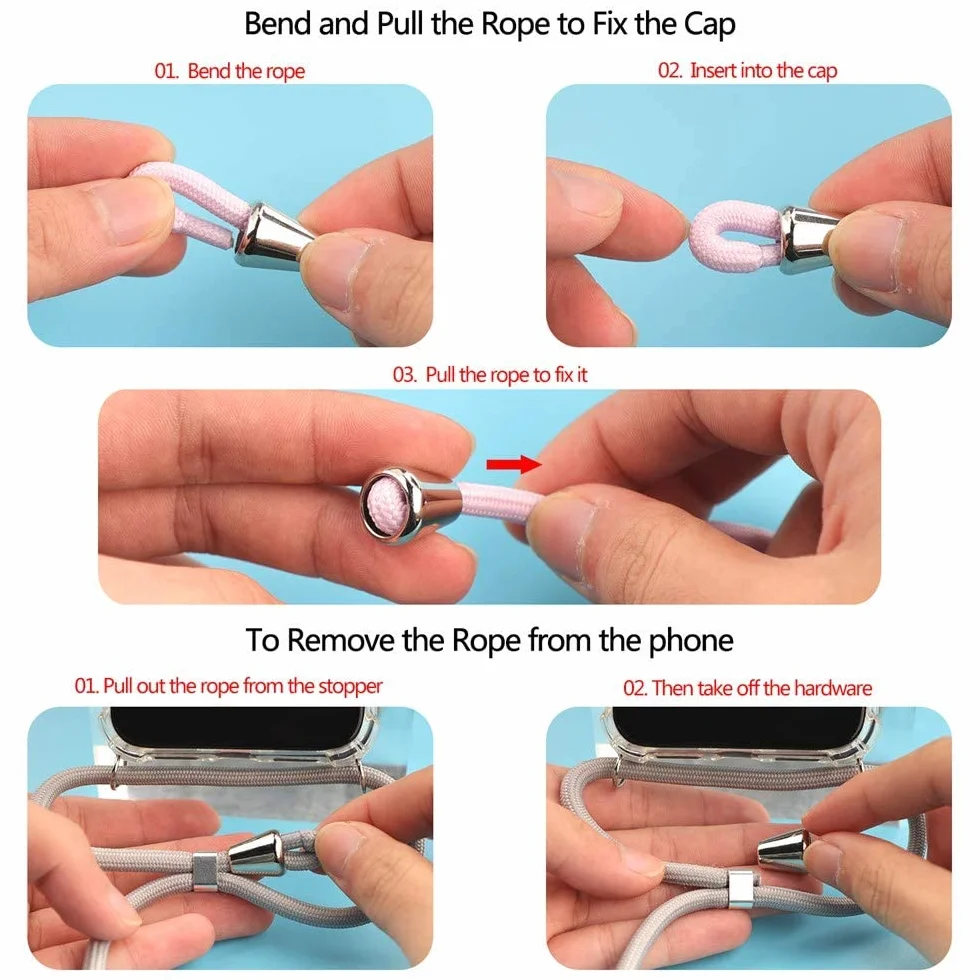 Etui XTCASE do iPhone 12 / iPhone 12 Pro przezroczyste silikonowe z naszyjnikiem, różowe złoto