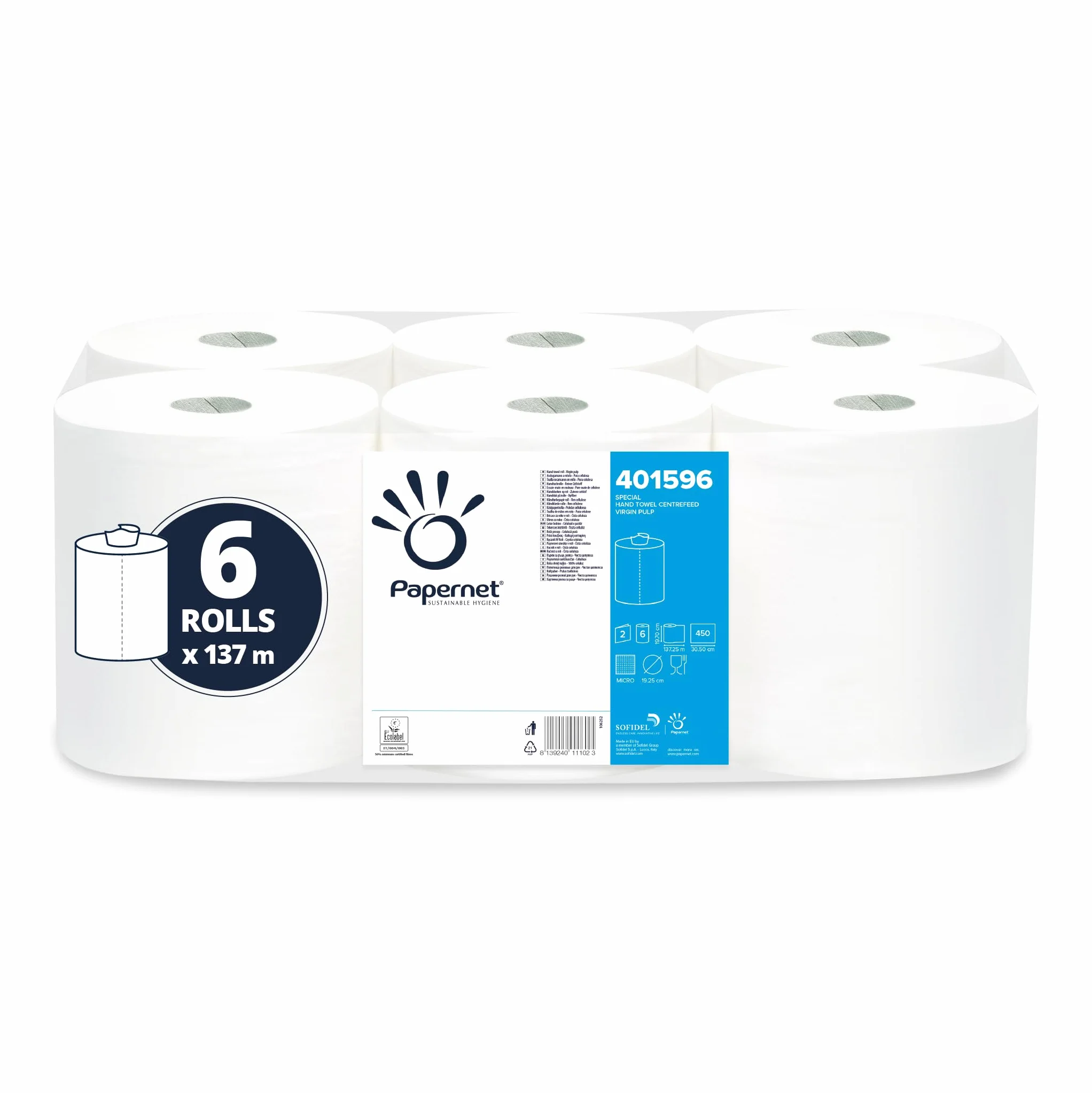 Papernet 401596 ręcznik papierowy - ręczniki papierowe (biały, celuloza, termoplastyczny, Papernet 406716)