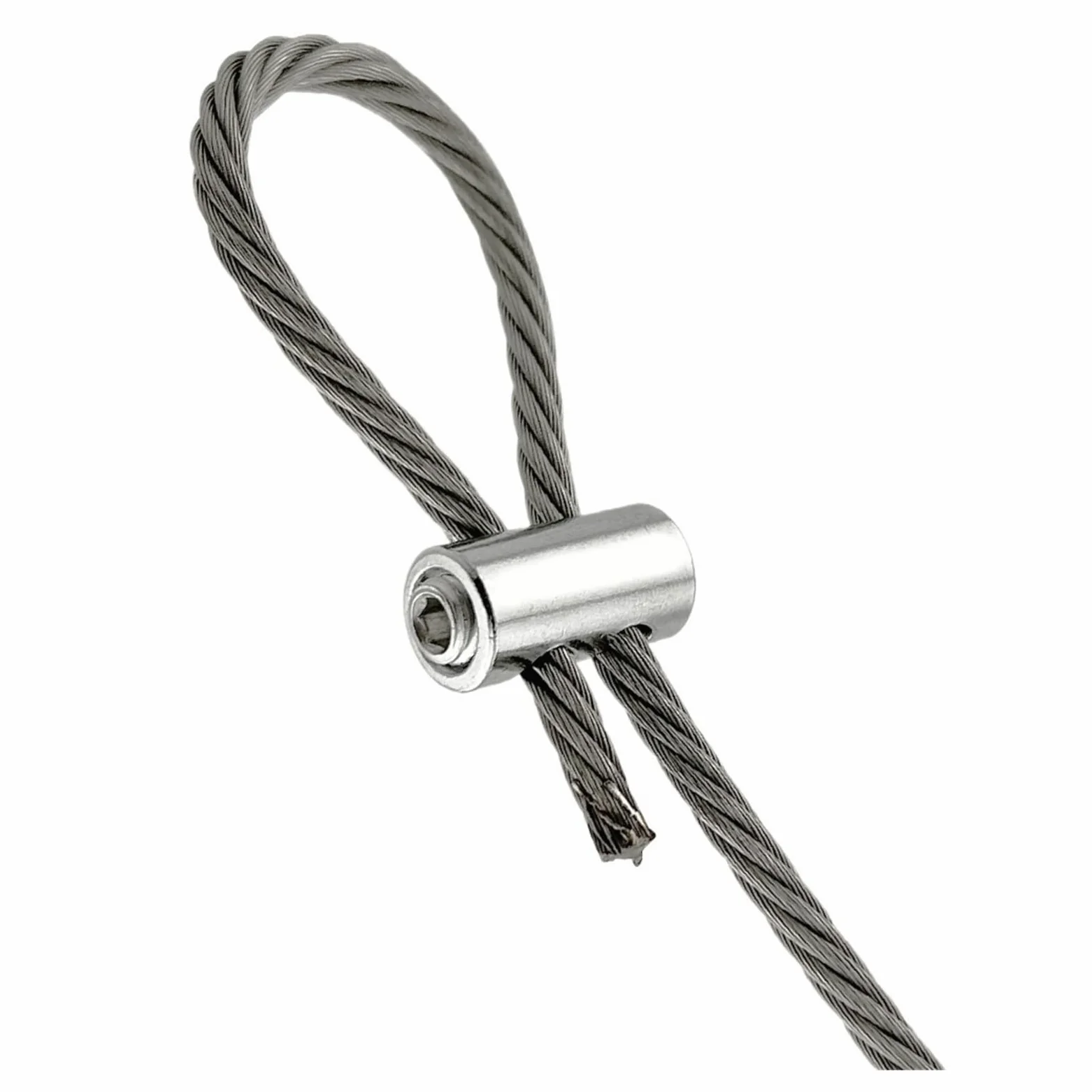 10 sztuk 2/3 mm Zaciski do liny stalowej Mocowanie kabla ze stali nierdzewnej Regulowana śruba miedziany metalowy klips Złączka do uprzęży (H-100PCS)