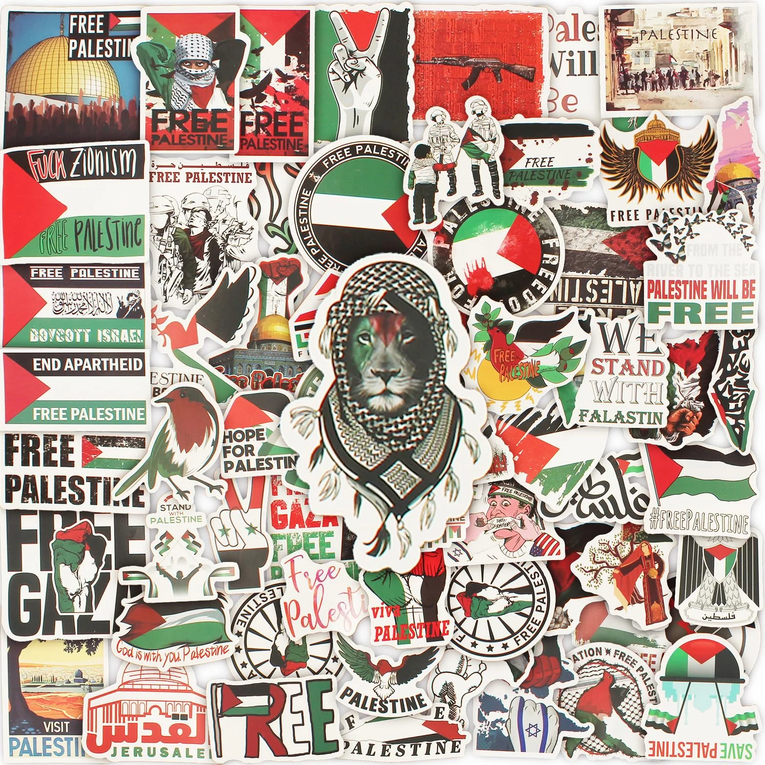 Naklejki Palestyna Free Palestine 100 sztuk na samochód laptop butelkę