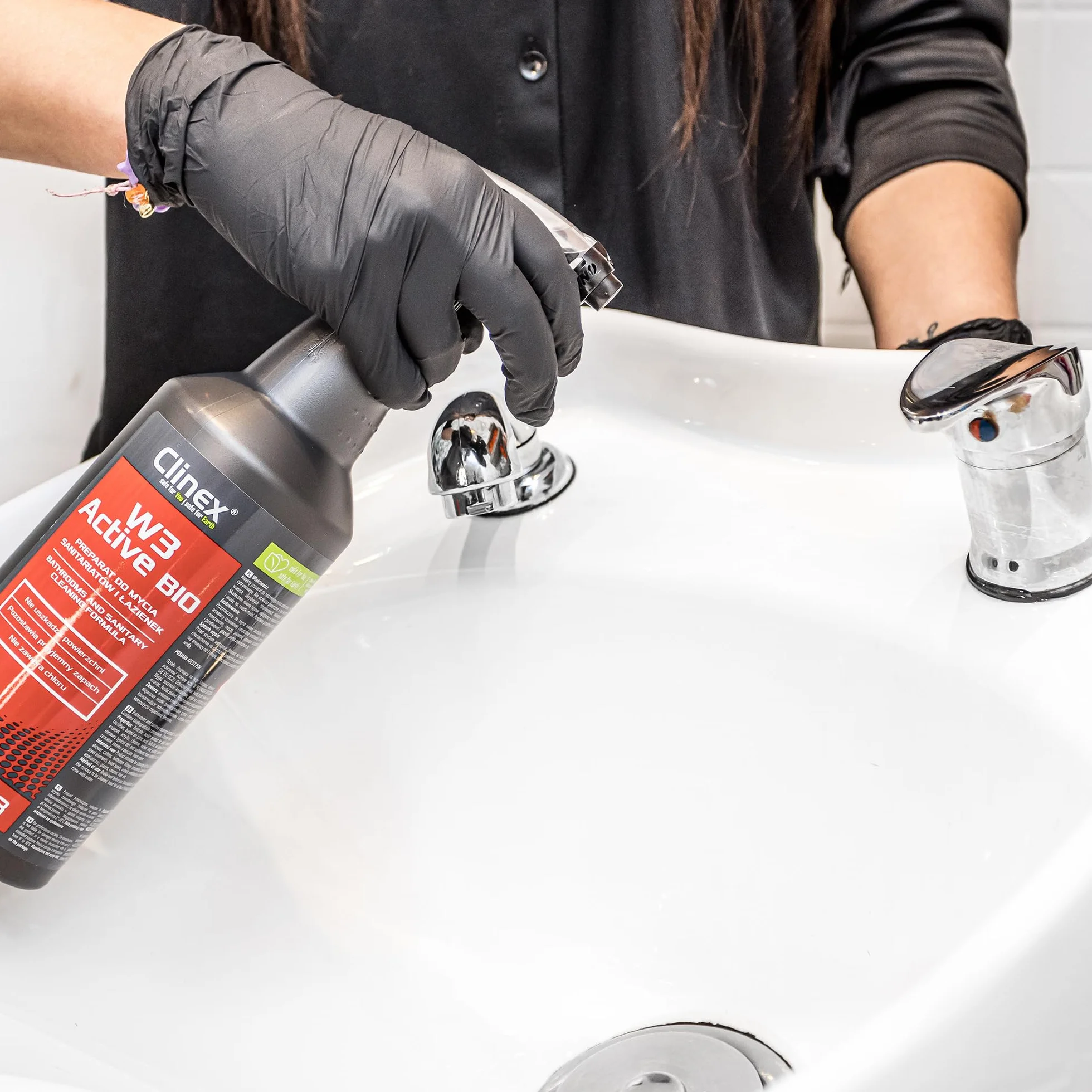 CLINEX W3 Active Bio ekologiczny uniwersalny środek czyszczący 1 l / ekologiczny odkamieniacz/czyszczenie do codziennego czyszczenia urządzeń sanitarnych/preparat czyszczący na bazie kwasu cytrynowego