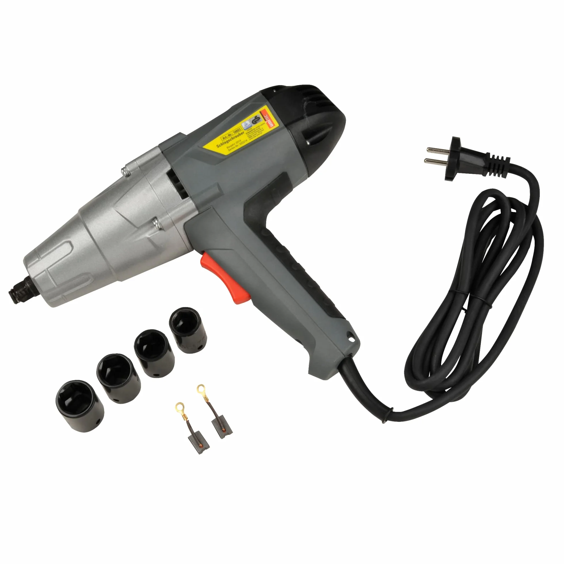 UNITEC Wkrętarka udarowa Premium, 230 V, 300 Nm, zoptymalizowana przekładnia planetarna, z 4 nasadkami w stabilnej walizce do przechowywania