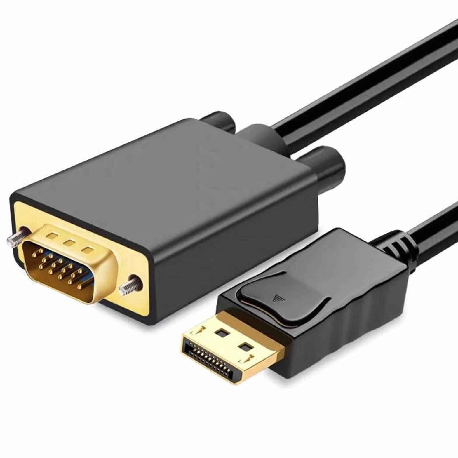 Adapter Displayport na VGA, Kabel Adaptera DP na VGA 1,8 M/70,9 Cala, Kompatybilny z Laptopem, Komputerem PC, Telewizorem i Projektorem