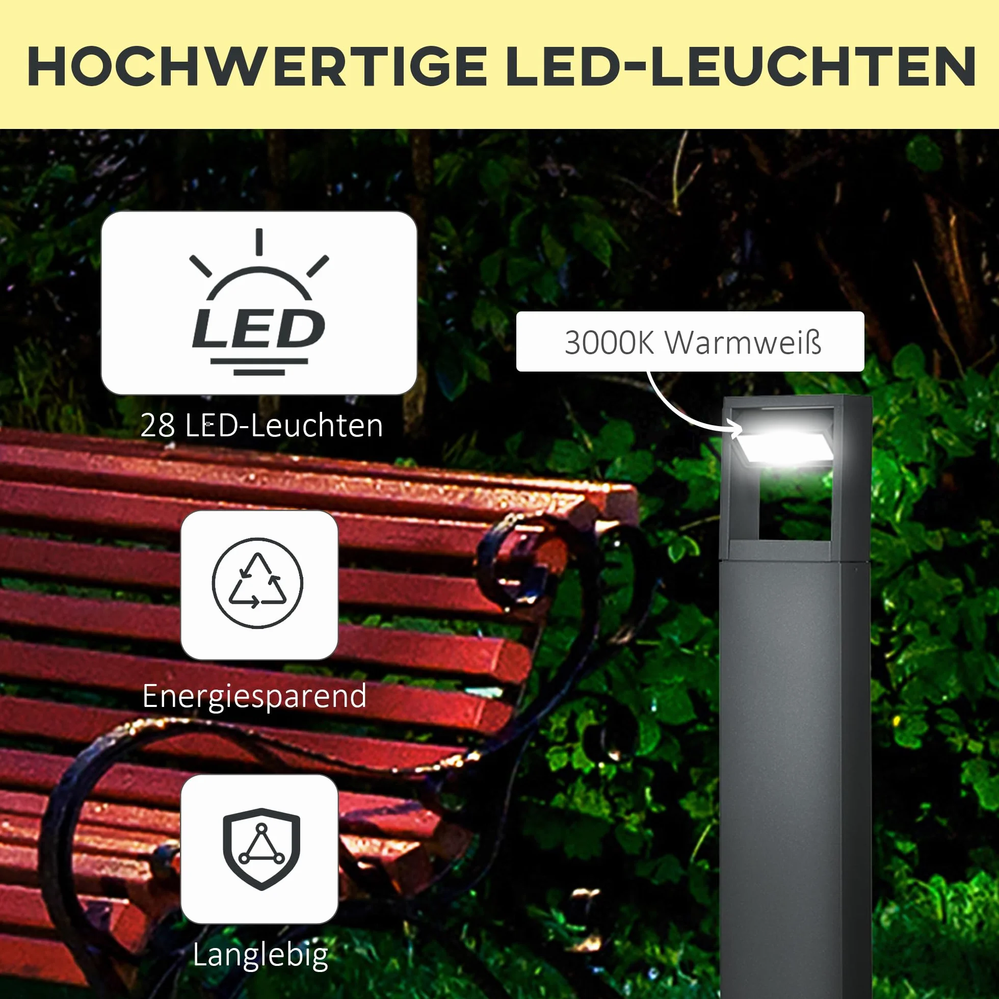 Lampa ogrodowa LED IP65 wodoodporna regulowana na szlak