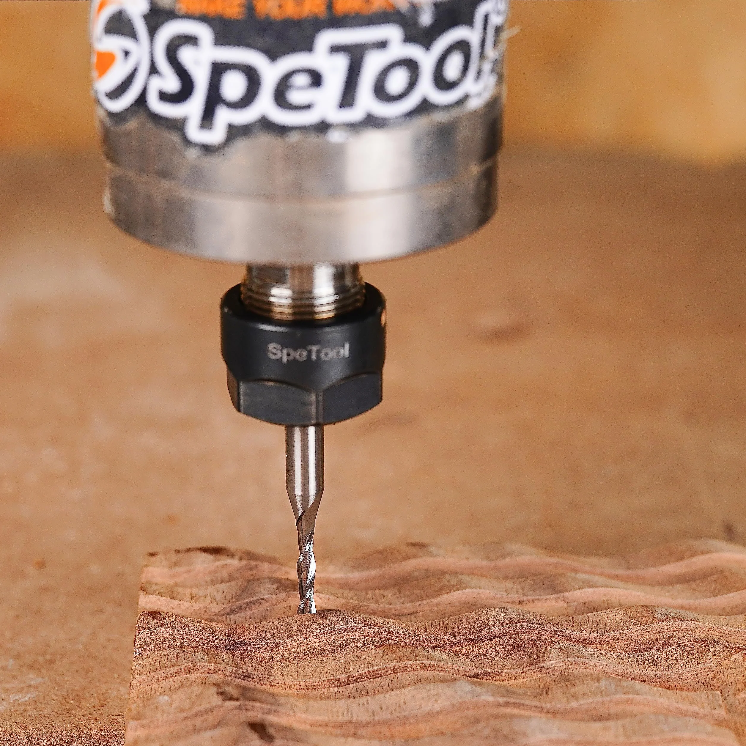 SpeTool Frez do rowków spiralnych 8 mm, trzonek downcut 4 mm, średnica cięcia 20 mm, długość cięcia wiertło frezarskie 2 rowki, frez spiralny, frez do rowków VHM, frez trzpieniowy, frez CNC do