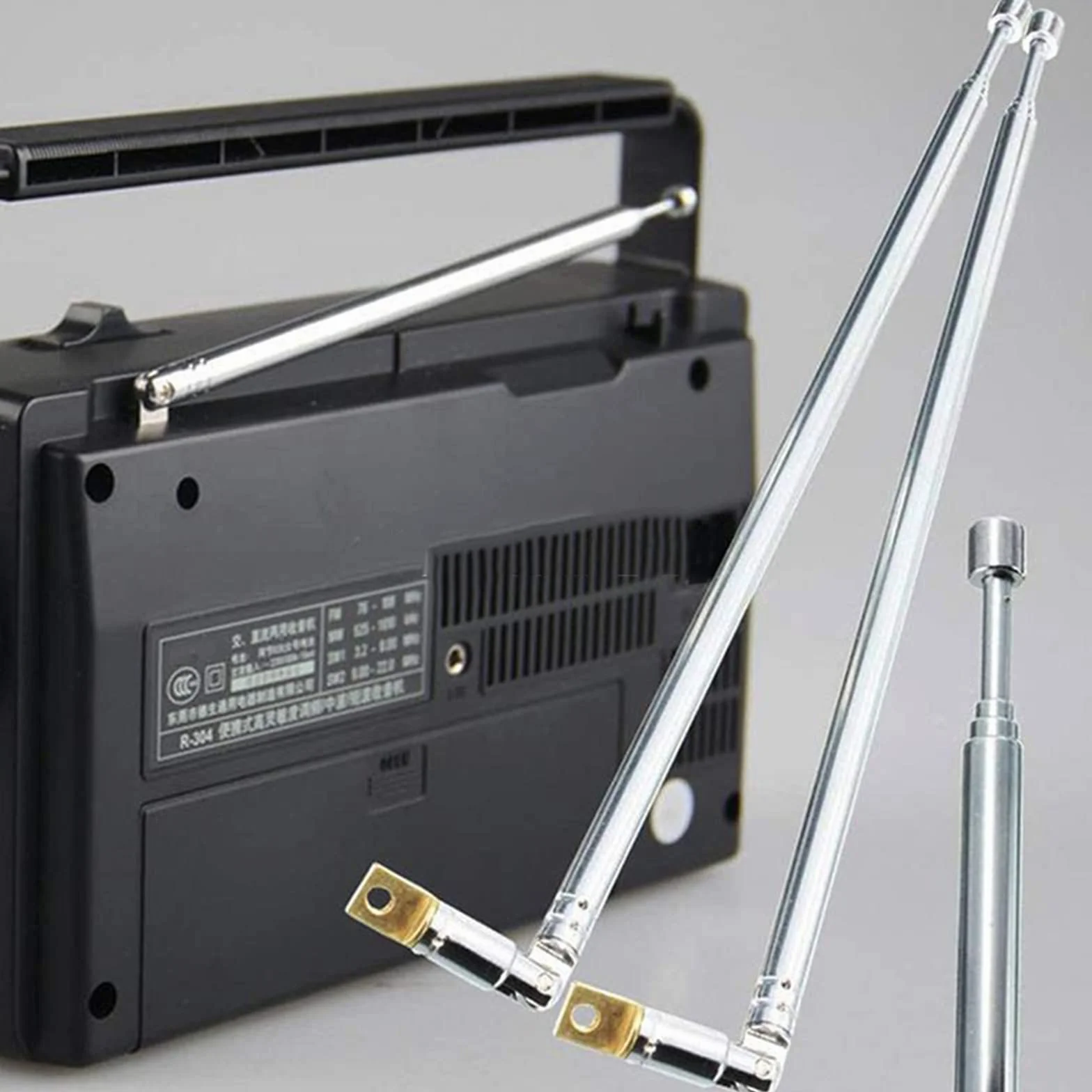 WANGCL Antena teleskopowa FM 61 cm 4 sekcje 360° 5 sztuk