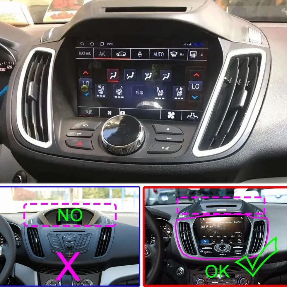 Samochód Android 10 Multimedia 2 DIN Radio GPS Nawigacja Ford Kuga Escape 2013-2016 4G 8Core 64G