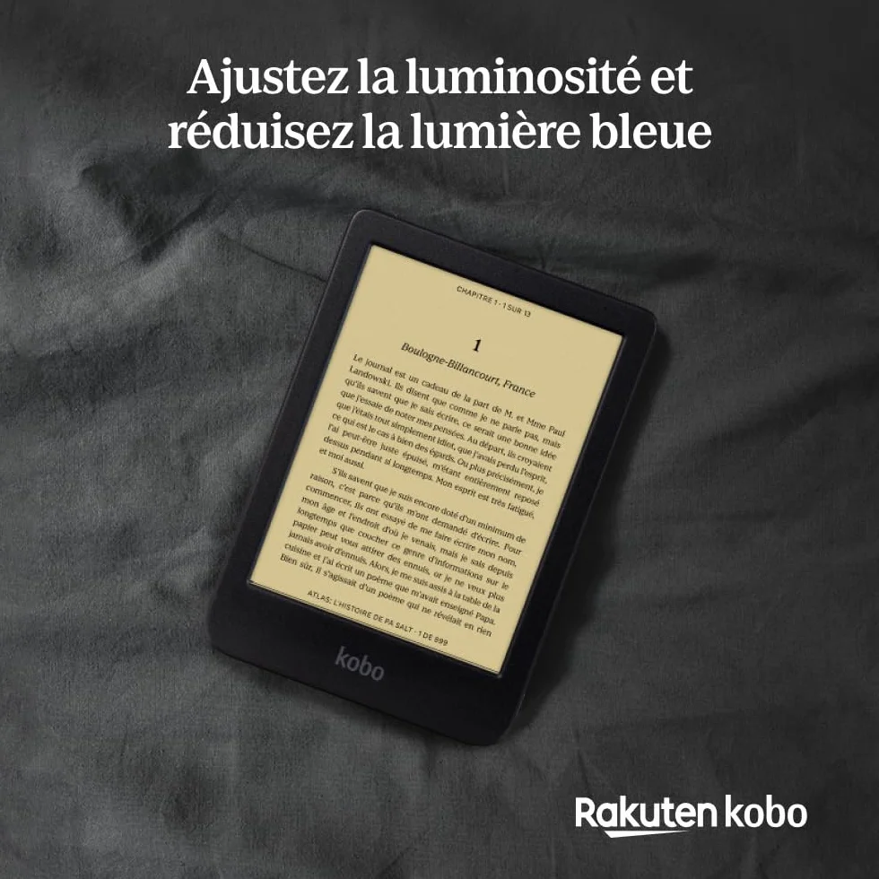 Kobo Jasny BW | eReader | 16" bezdotykowy ekran dotykowy z ComfortLight Pro | Dark Mode Option | Audiobooks | Wodoodporny | 16 GB of Storage | czarny