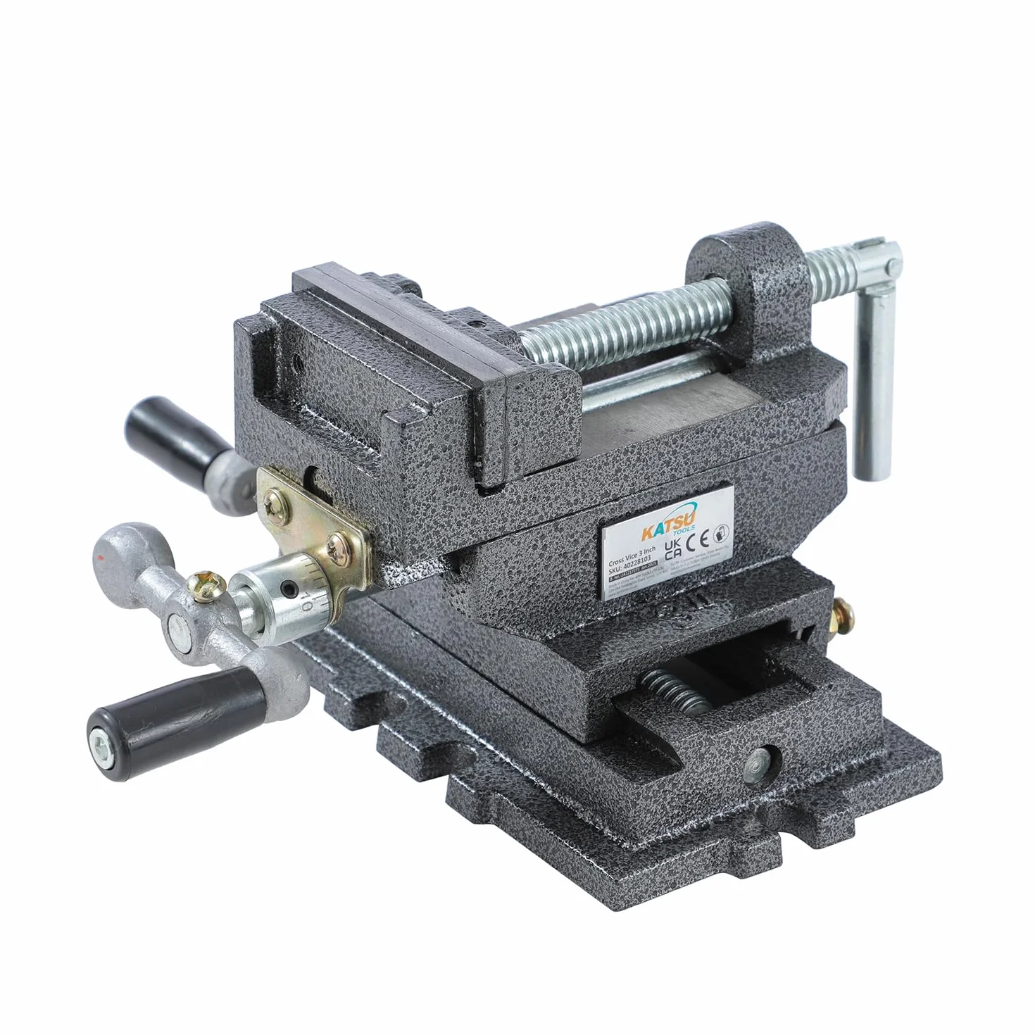 KATSU Tools KATSU Zestaw wyciskaczy krzyżowych 100 mm wytrzymały słupek ławka wiertarka 4 sposoby mechanicznej zjeżdżalni krzyżowej