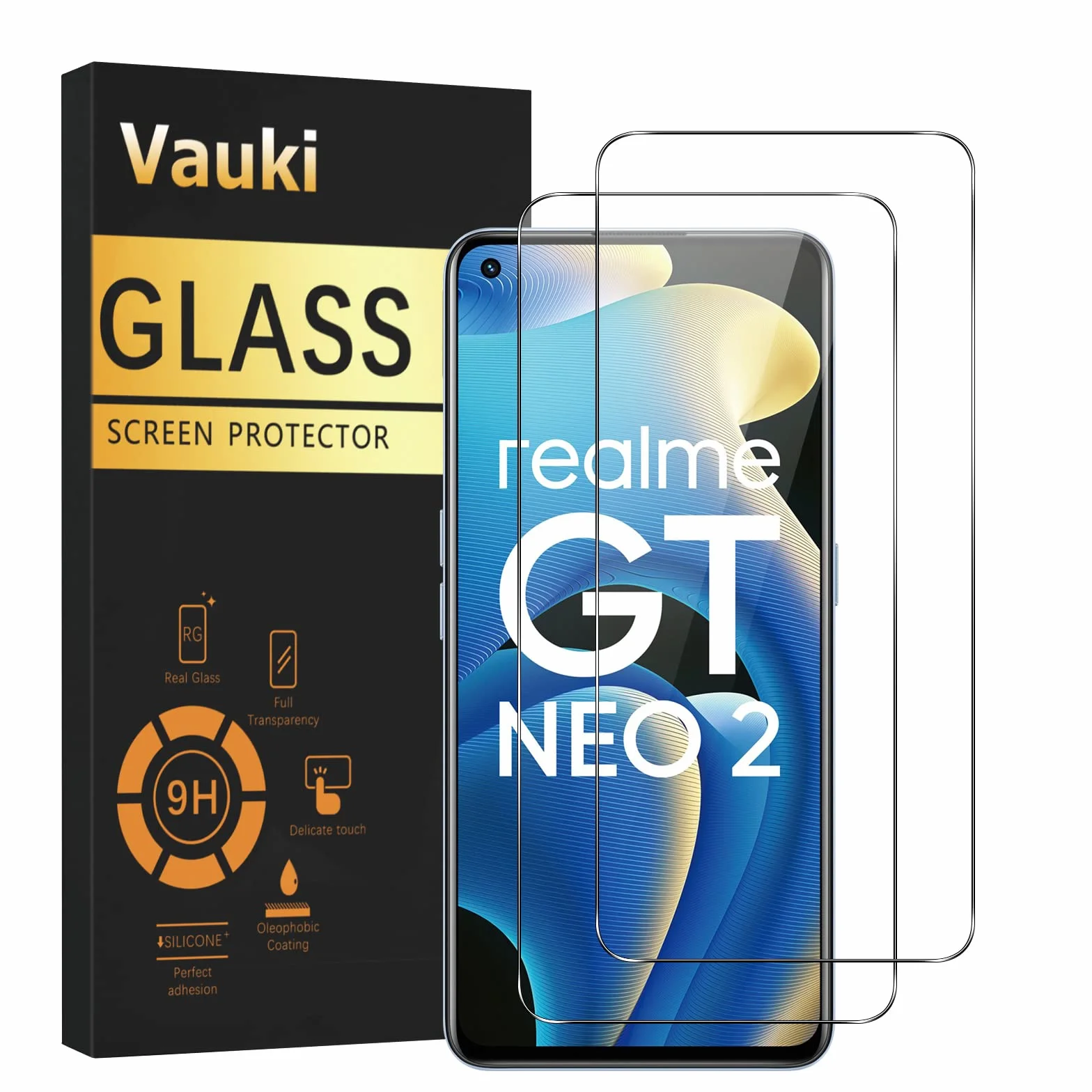 Vauki Szkło Ochronne do Realme GT Neo2/GT 2/GT Neo 3T 5G, 9H HD 0,33 mm 6,62"