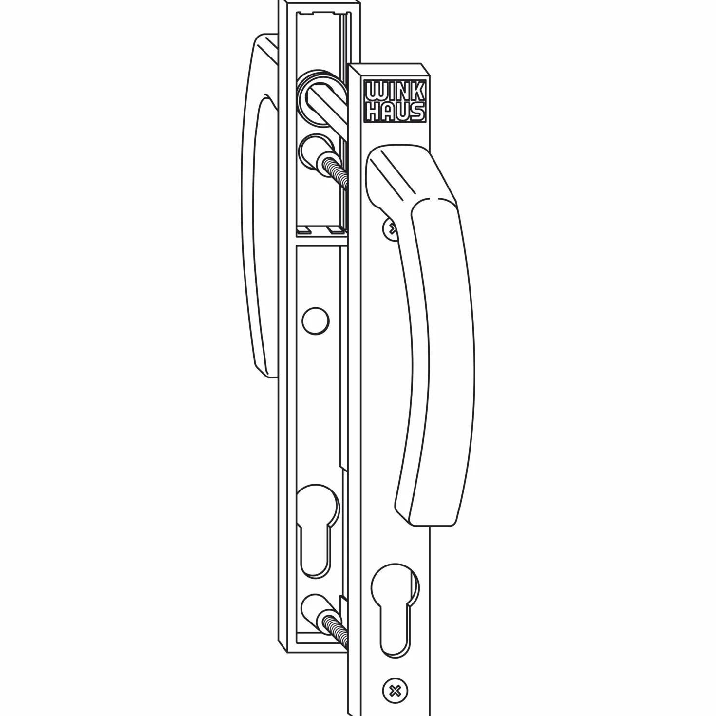 WINKHAUS Zestaw uchwytów GG.RN.WS, dziurkowanie PZ, do TS 70 mm, aluminium białe (RAL 9016)