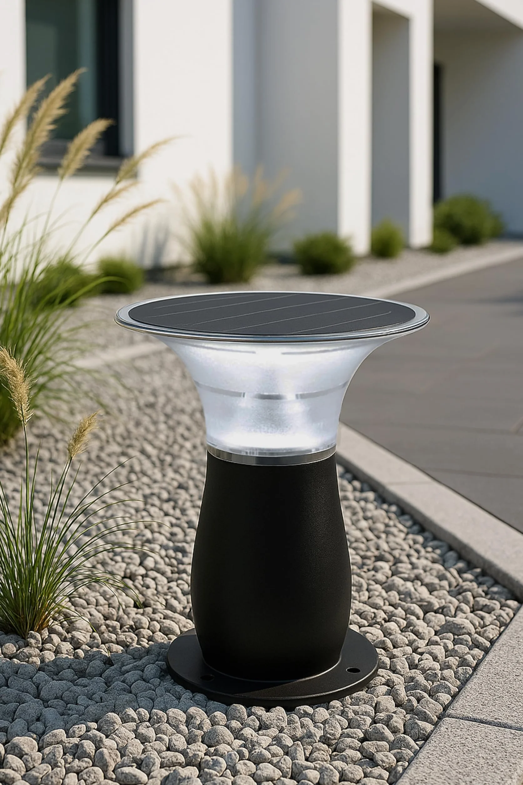 Arnusa Lampa ogrodowa Power lampa solarna Jasna lampa solarna 360 lm lampa ogrodowa bezprzewodowa lampa zewnętrzna oświetlenie tarasowe Duo Color ciepła biel i zimna biel regulowana 29 x 23,5 cm 4000 mAh