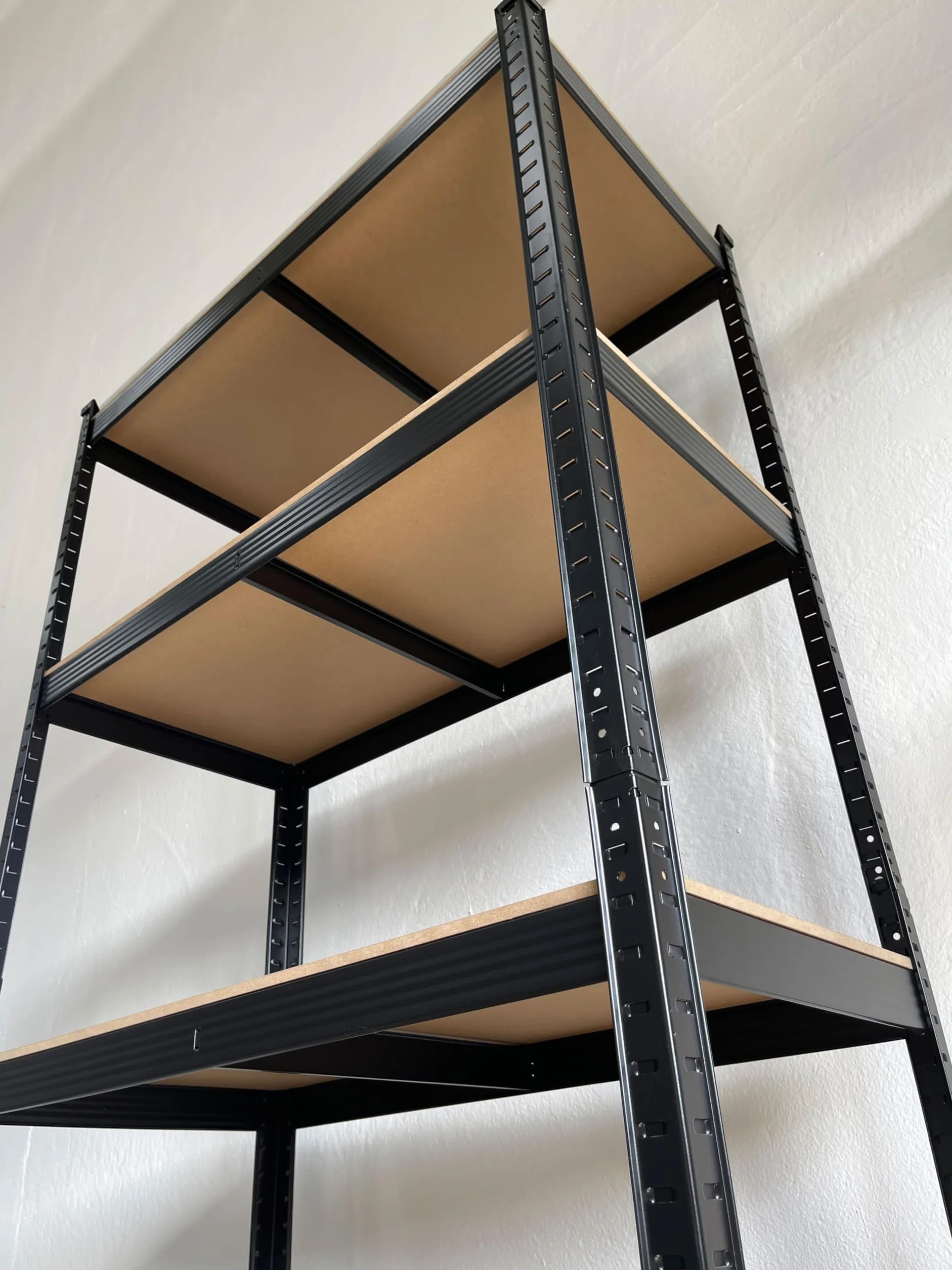 QUICK STAR Rega? magazynowy do du?ych obci??e?, 90 x 45 x 180 cm, 5 pó?ek MDF, ud?wig 1250 kg, system wtykowy, czarny