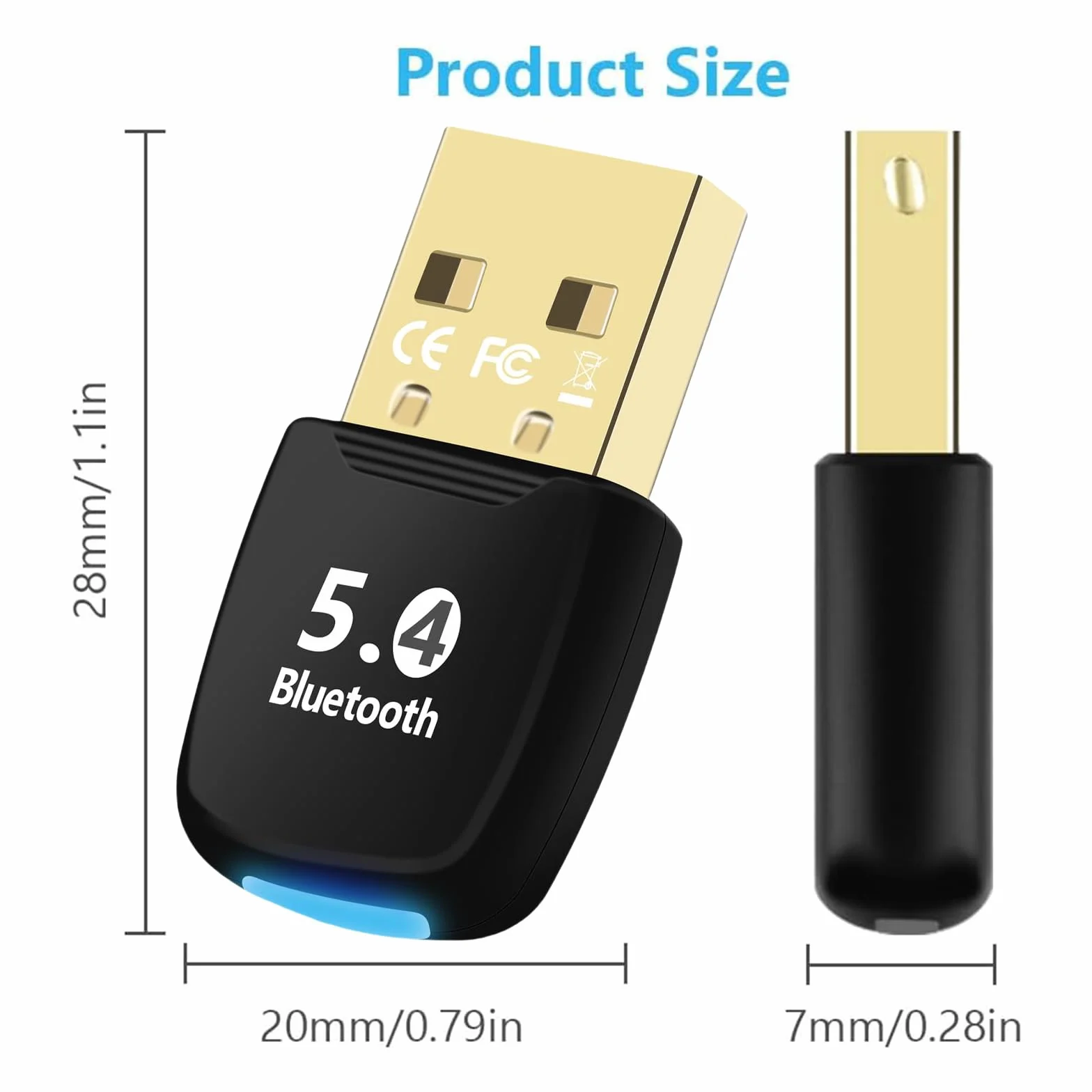 Flintronic Bluetooth 5.4 Adapter USB do PC, EDR Dongle Bezprzewodowy Odbiornik Nadajnika