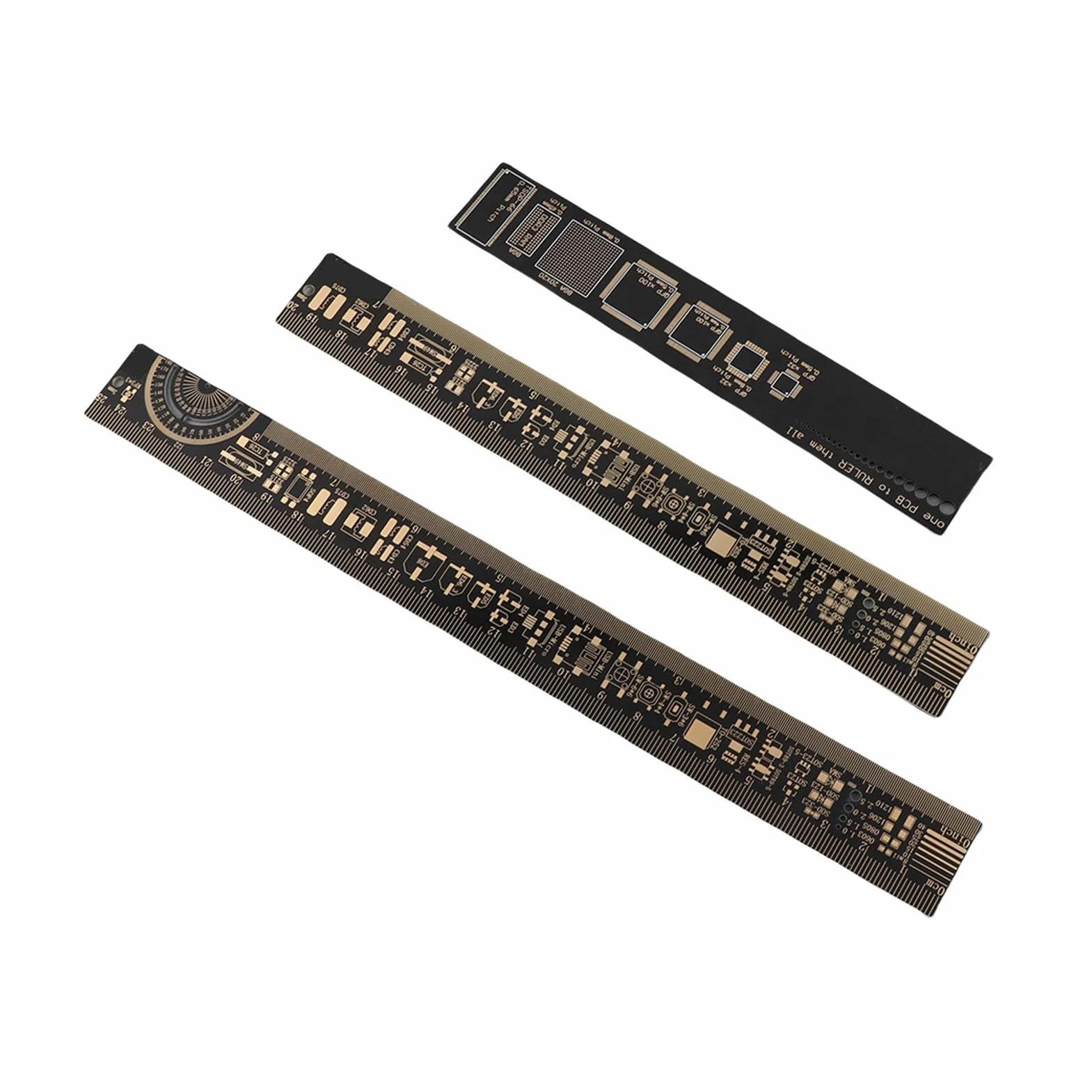 Marhynchus Wielofunkcyjna linijka PCB 15/20/25 cm narzędzie pomiarowe dla elektroników – zintegrowane wielofunkcyjne narzędzie z tworzywa sztucznego – 26 cm
