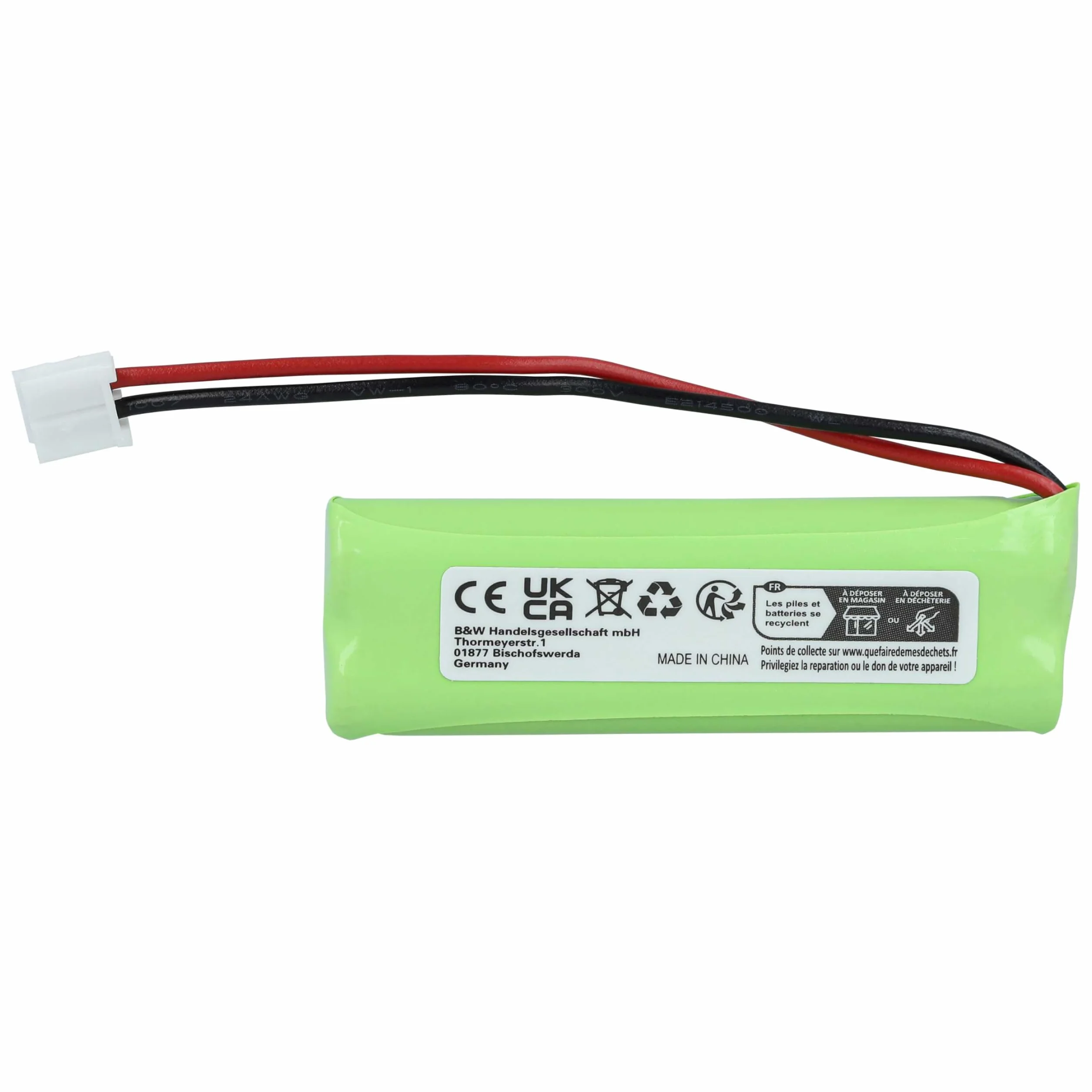 vhbw 2 x akumulator Ni-MH 500 mAh (2,4 V) kompatybilny z telefonem stacjonarnym Medion MD83242, MD83282 zastępuje VT50AAAALH2BMJZ, GP1010, GPHC05RN01.