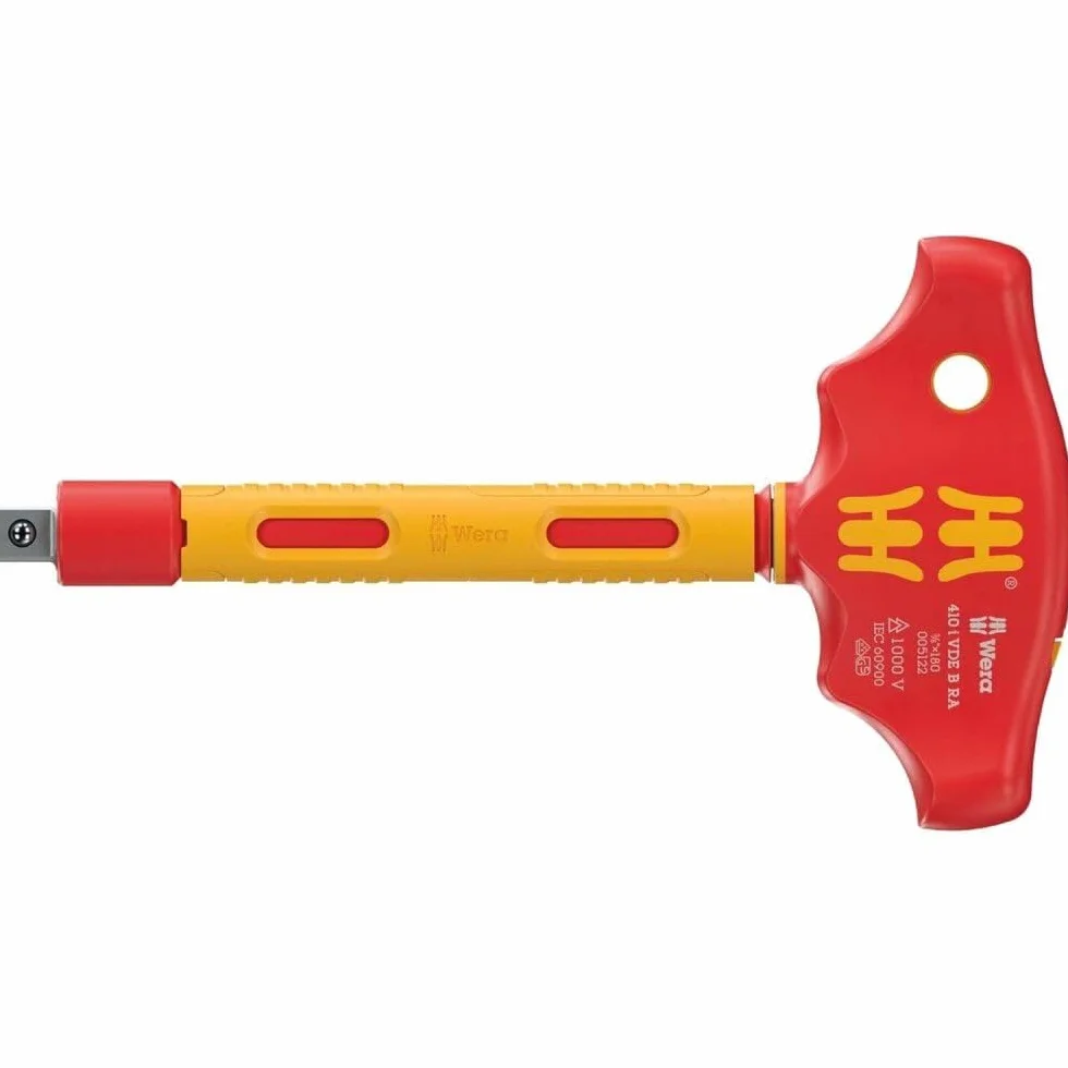 Wera 05005122001 410 i VDE B RA VDE B RA śrubokręt z izolowanym uchwytem poprzecznym z funkcją grzechotki do nasadek 3/8", 3/8" x 130 mm