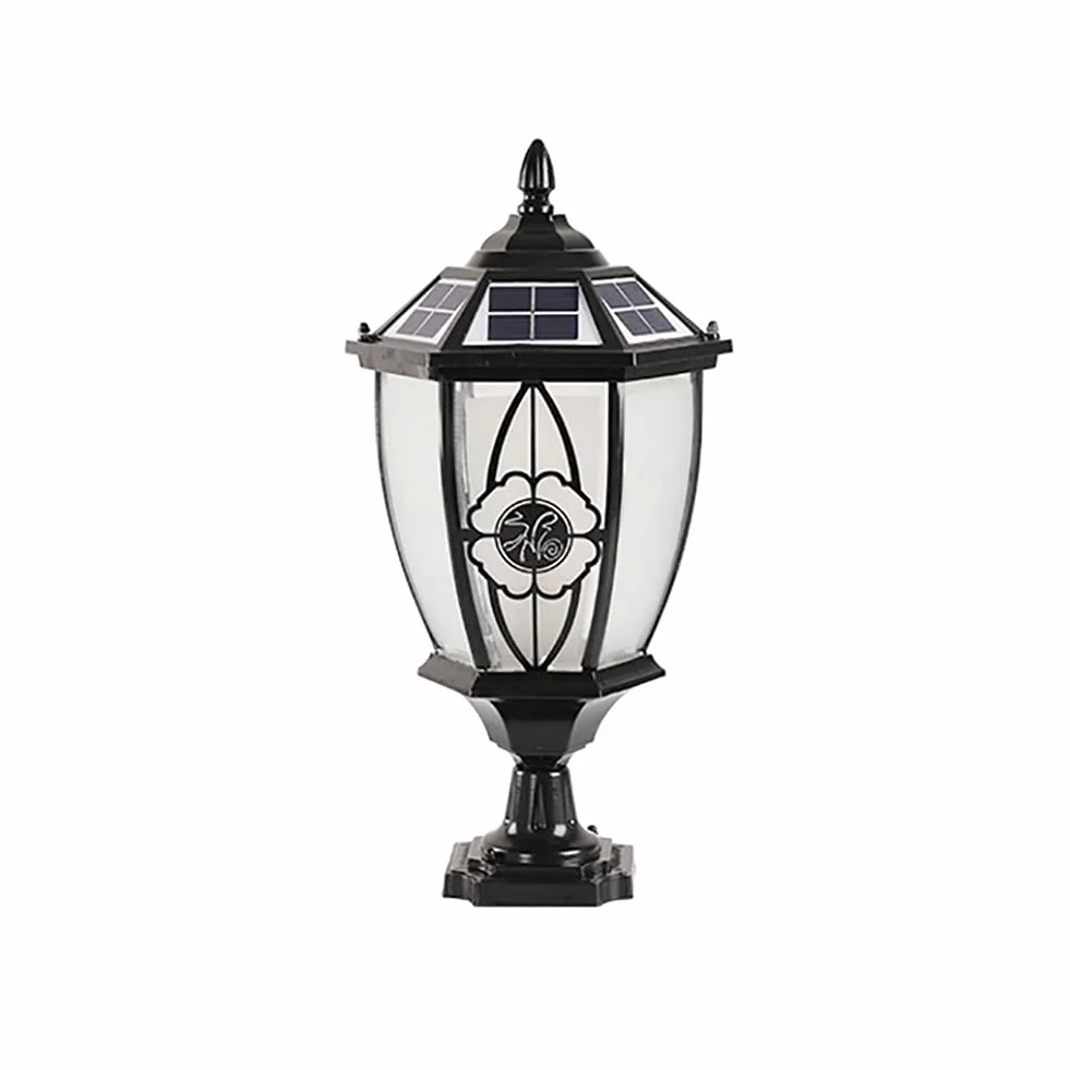 Lampy słupkowe na zewnątrz, oświetlenie ogrodowe, oświetlenie talii, solarne światła słupkowe, zewnętrzne, ogrodowe, wodoodporne, solarne światło ogrodzeniowe, LED, światło słupkowe, na słupki, taras, ogrodzenie, filar, ścieżkę (kolor: czarny, rozmiar: