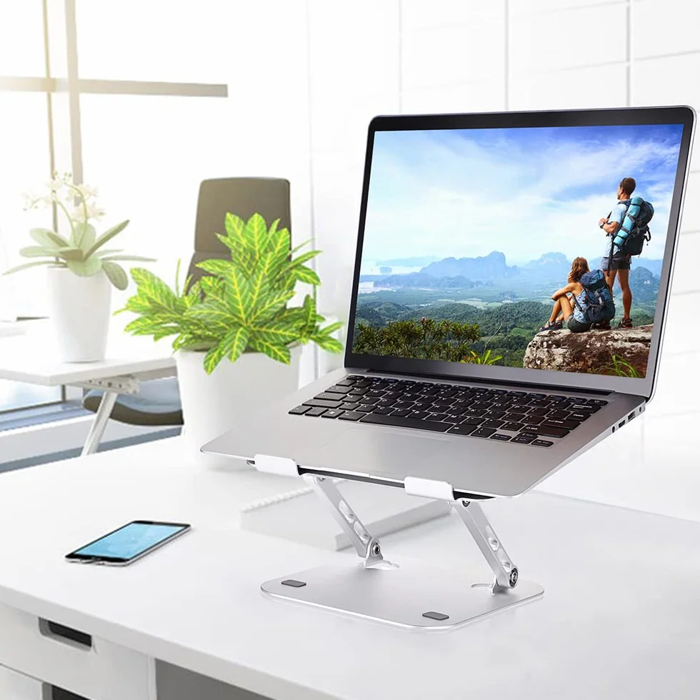 Przenośny regulowany stojak na laptopa z otworem grzewczym na biurko, kompatybilny z notebookami i MacBookiem