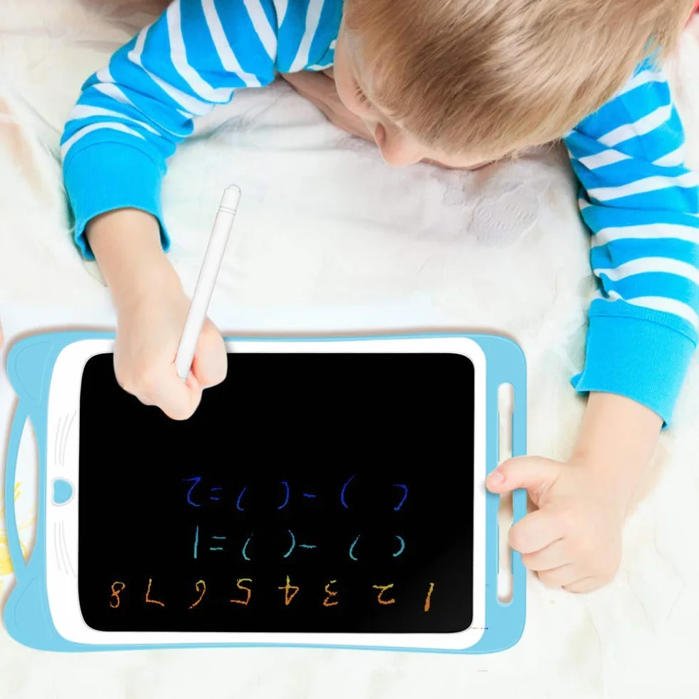 AGPTEK Kolorowy tablet do pisania dla dzieci LCD 12 cali, elektroniczna tablica do rysowania, cyfrowa tablica graficzna z przyciskiem blokady, prezenty urodzinowe dla dzieci, niebieski