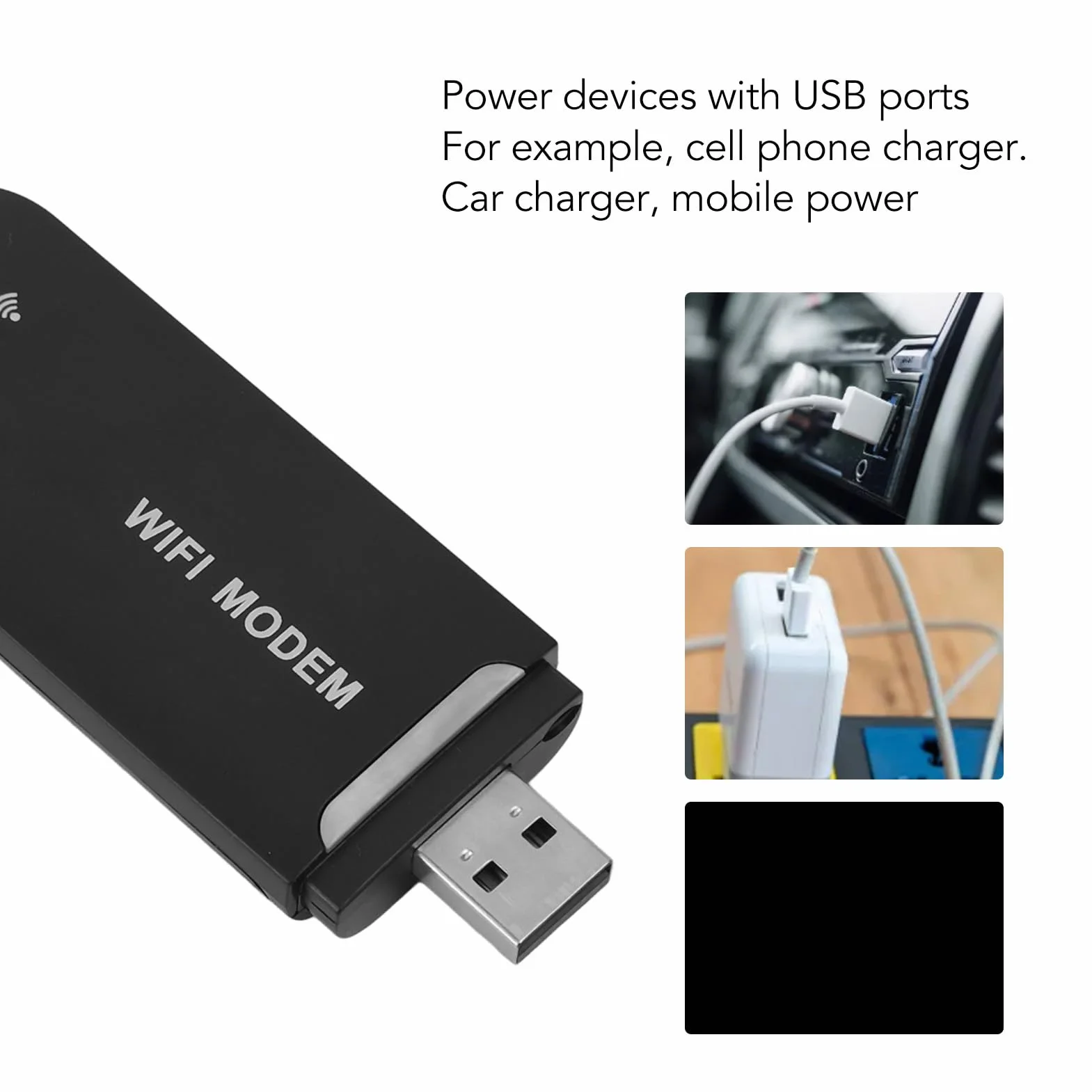 Zunate Hotspot USB 4G LTE, modem Wi-Fi, szybka karta sieciowa USB z gniazdem karty SIM, przenośne Wi-Fi typu Plug and Play do laptopa Komputer stacjonarny (czarny)