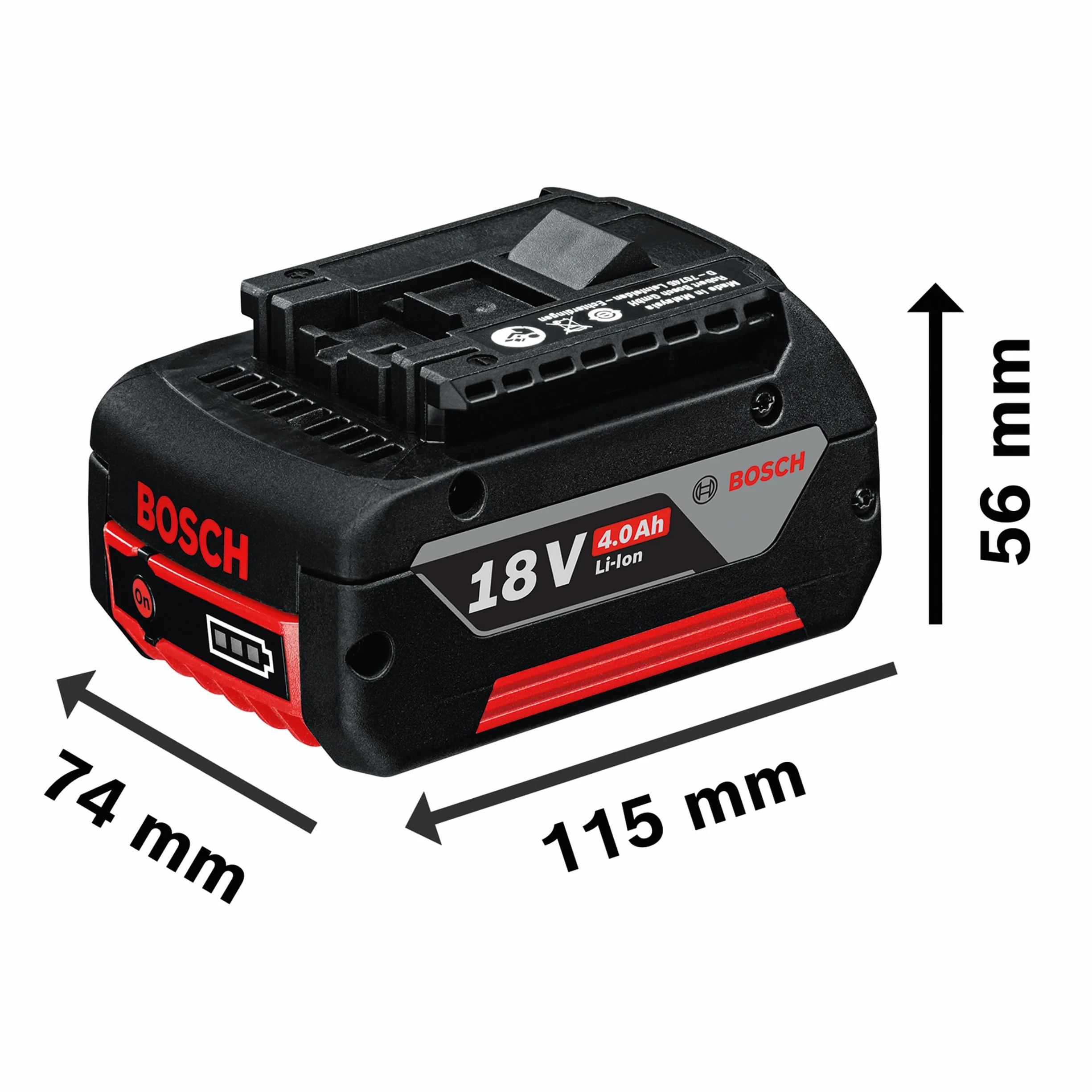 Bosch Professional system 18V: zestaw startowy – 1x akumulator GBA 18V 4.0Ah + szybka ładowarka GAL 18V-40