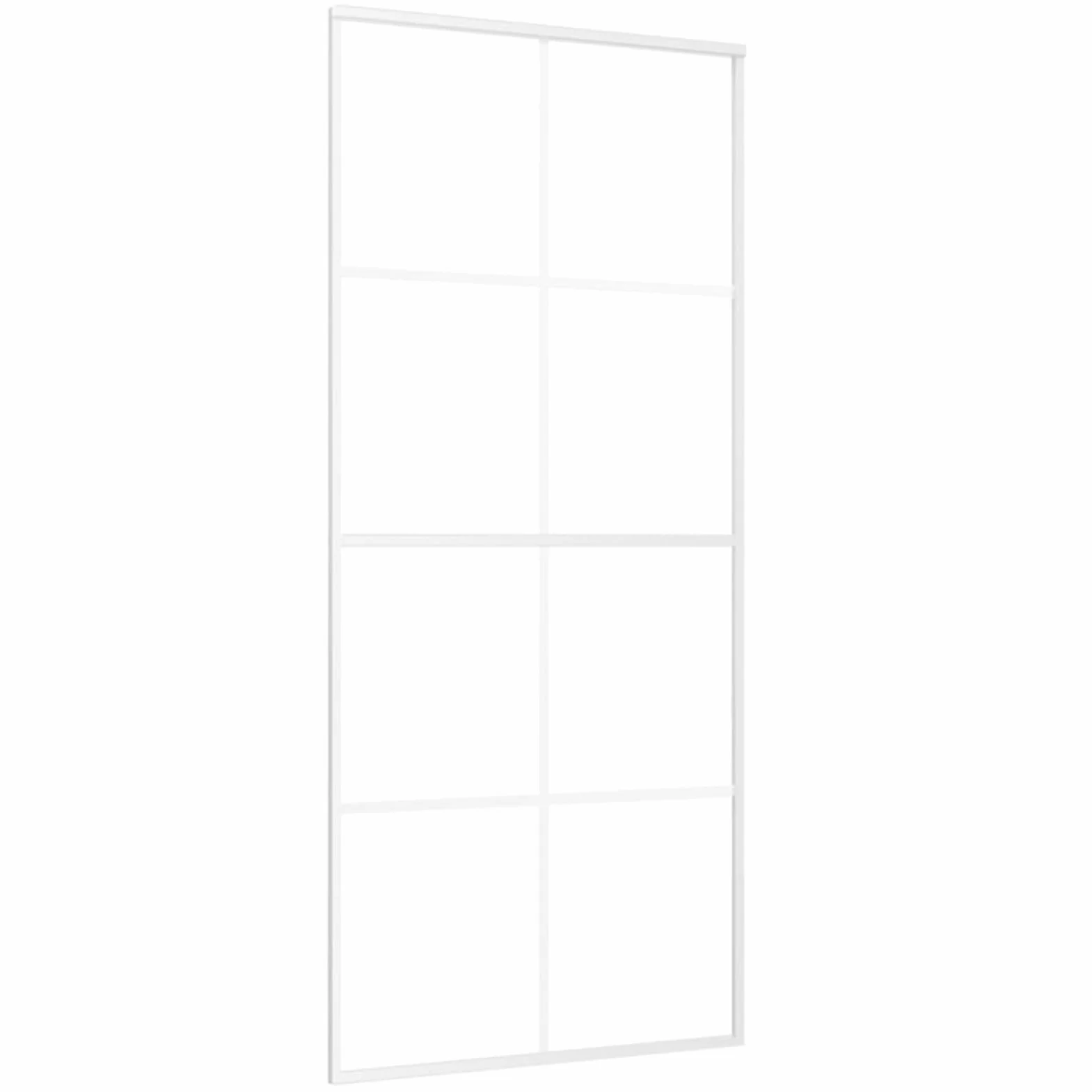 Homgoday 90 x 205 cm białe szklane i aluminiowe drzwi przesuwne do salonu, matowe