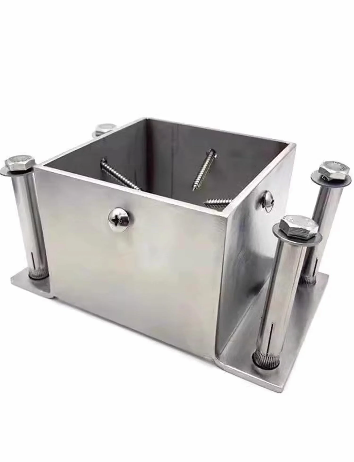 Wytrzymała kotwica słupkowa do pokładów 185 x 185 x 130 mm najwyższej jakości wspornik słupka do balustrad i werand, uchwyt słupka ogrodzeniowego do rozwiązań pokładowych i projektów zewnętrznych