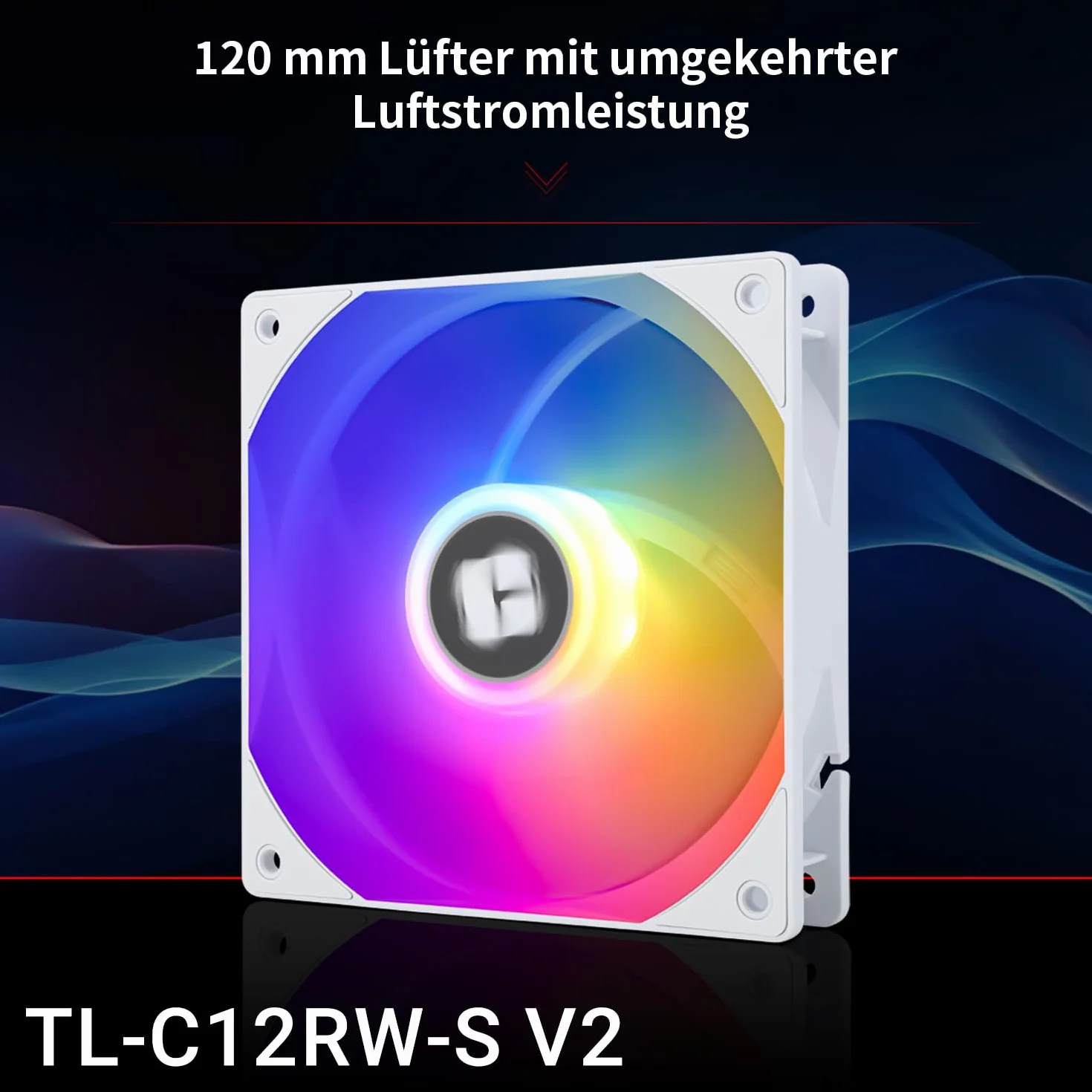 TR-Thermalright TL-C12RW-S V2 120 mm CPU PWM ARGB wentylator, 1500 RPM Silent Cooling, biały wentylator CPU, może być sparowany z obudową / chłodnicą procesora