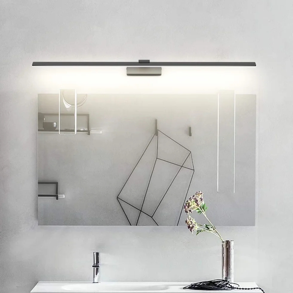 Klighten Lampa do lustra łazienkowego, 100 cm, 30 W, IP44, nowoczesna lampa ścienna do łazienki, 180 diod LED, naturalna biel, 4500 K, czarna