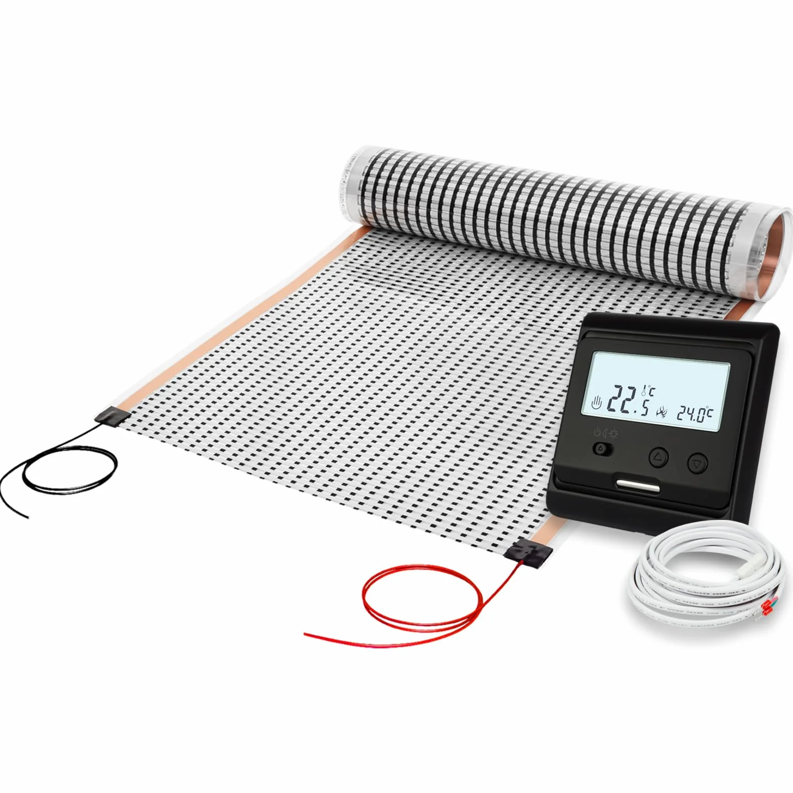 Elektryczna podłogowa ogrzewaczka 12V 2,0 m z termostatem do przyczep kempingowych
