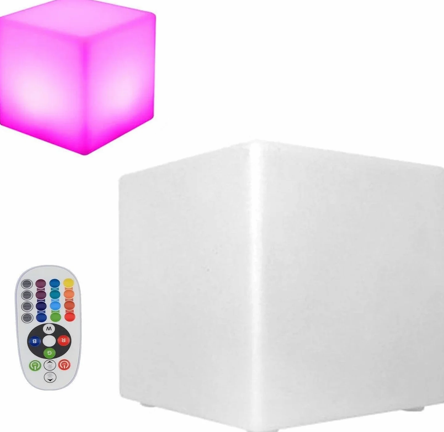 Kostka LED Pierwszorzędny stołek do siedzenia Lampa podłogowa Ławka Świecąca kostka Na zewnątrz Wodoszczelna Kostka do siedzenia Siedem kolorów i jasności RGB Zmiana kolorów Pilot zdalnego sterowania