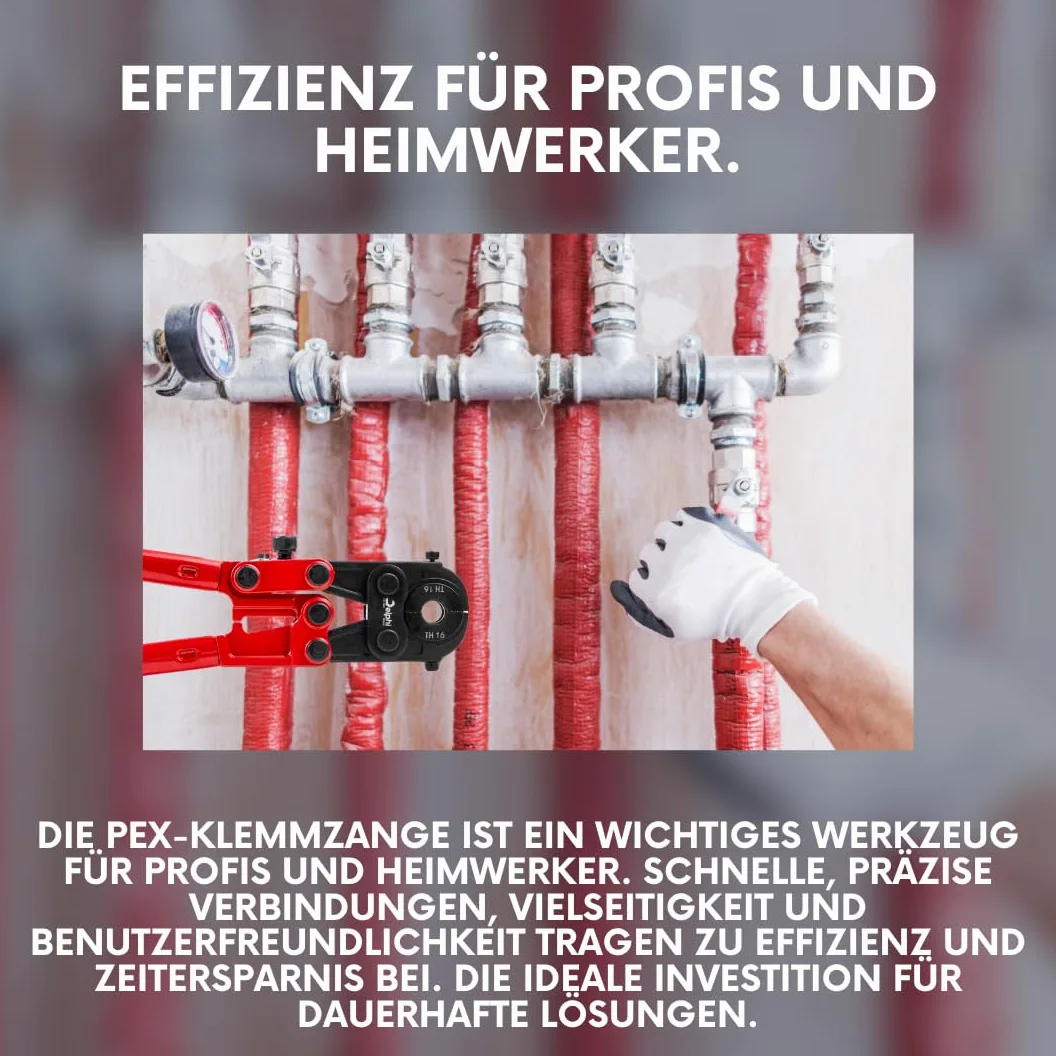 Delphi Szczypce zaciskowe TH Kontur 16-20-26 mm plus rękawice ochronne - szczypce zaciskowe do rur miedzianych, rur aluminiowych, rur PEX, rur PB, złączek do rur miedzianych, połączeń miedzianych itd.