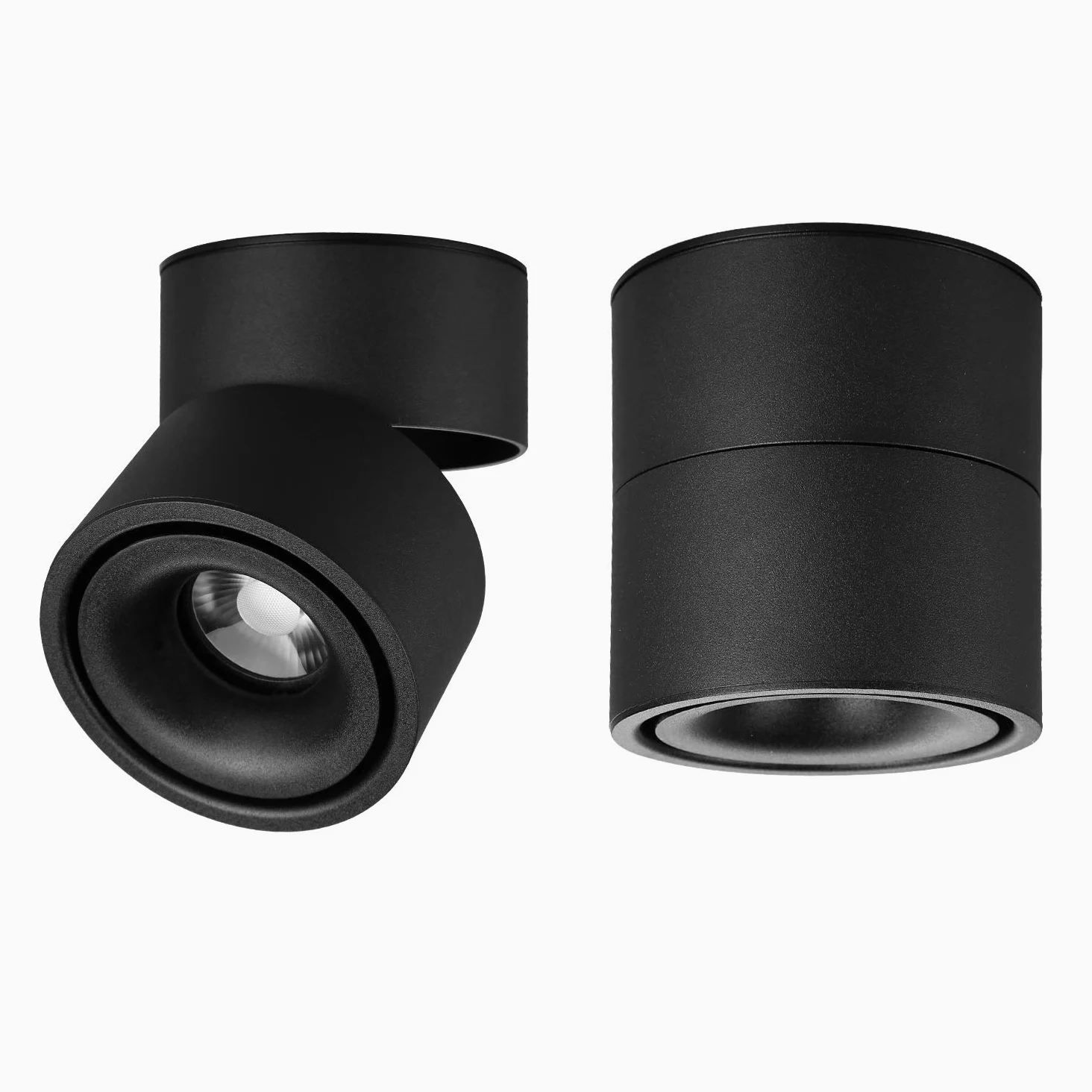 Reflektor sufitowy LED – lampa ścienna, regulowana 360°, oświetlenie sufitowe, COB, lampa ścienna LED lub światło punktowe, zimna biel, 10 W, 6000 K, ciepła biel, 3000 K (czarna, 3000 K (ciepłe