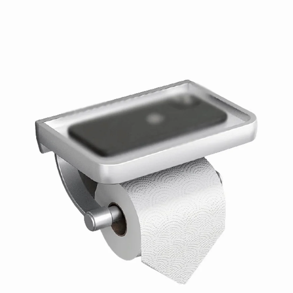 CMBSSTFC Uchwyt na papier toaletowy Wielofunkcyjny wieszak na ręczniki Wieszak na rolki naścienny Aluminiowa chusteczka do łazienki Wygodny (kolor: srebrny)