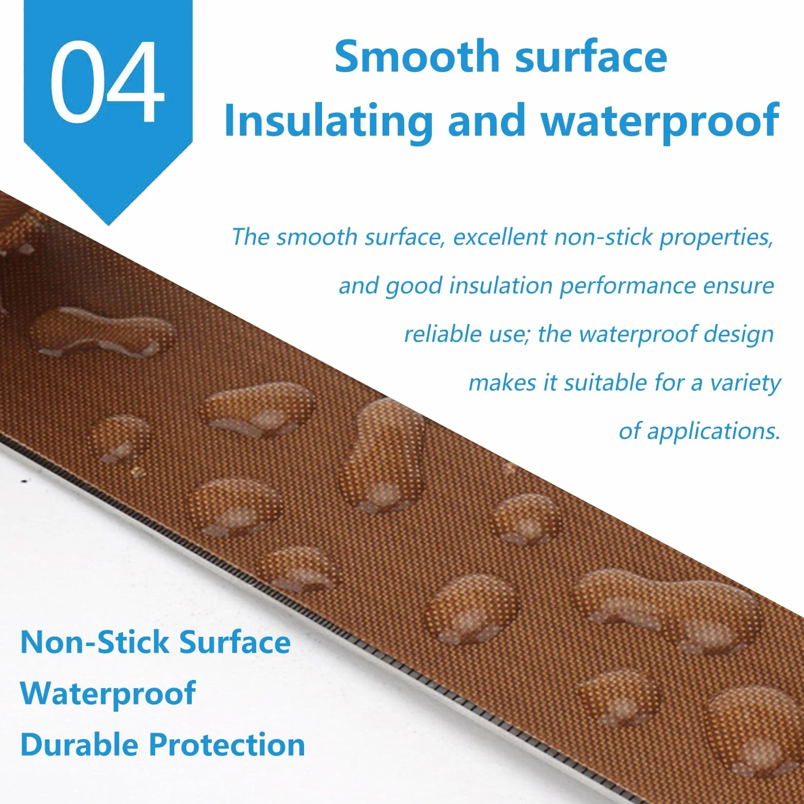 PTFE Heat Tape | Multiple Sizes 0.18mm Industrial Repair: PTFE Heat Self-Adhesive Tape(Width：250mm)