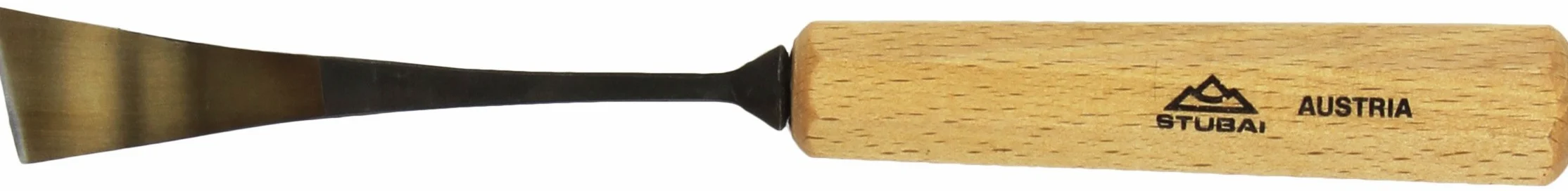 Stubai 522225 typ 22 z drewnianym uchwytem, dłuto do rzeźbienia w drewnie, złoty/beżowy, 25 mm