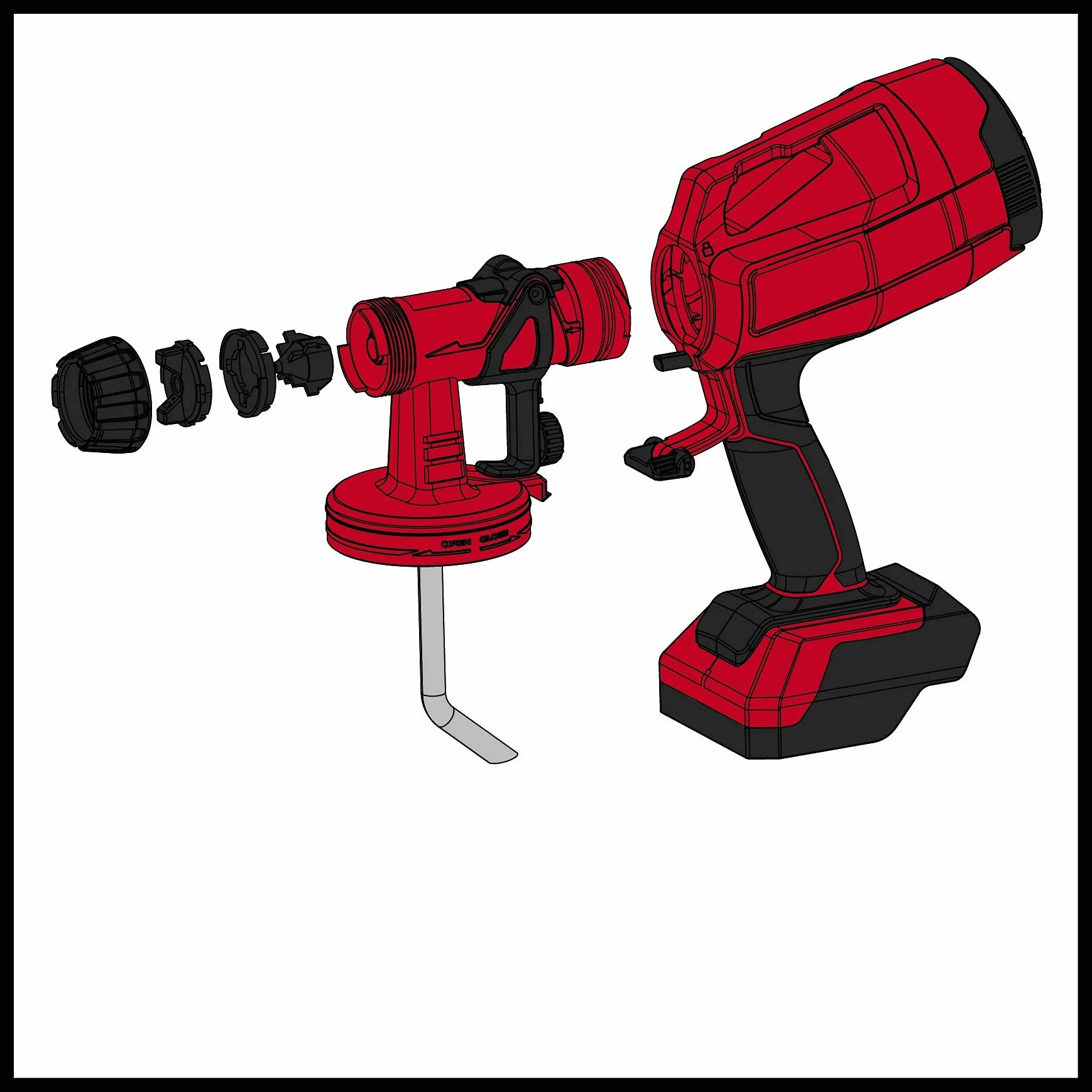 Einhell Tc-Sy 18/60 Li-Solo Pistolet Malarski, Czarny/Czerwony, 800 ml
