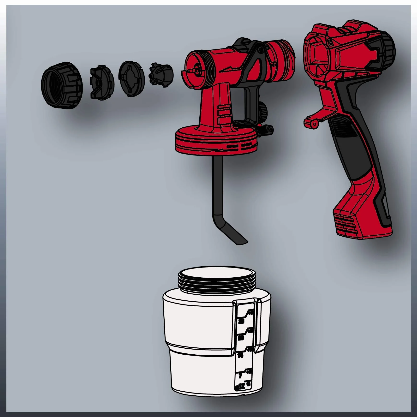 Einhell Elektryczny system natryskowy TC-SY 600 S (600 W, półstaliczny, średnie i duże powierzchnie robocze, do lakierów i lazur)