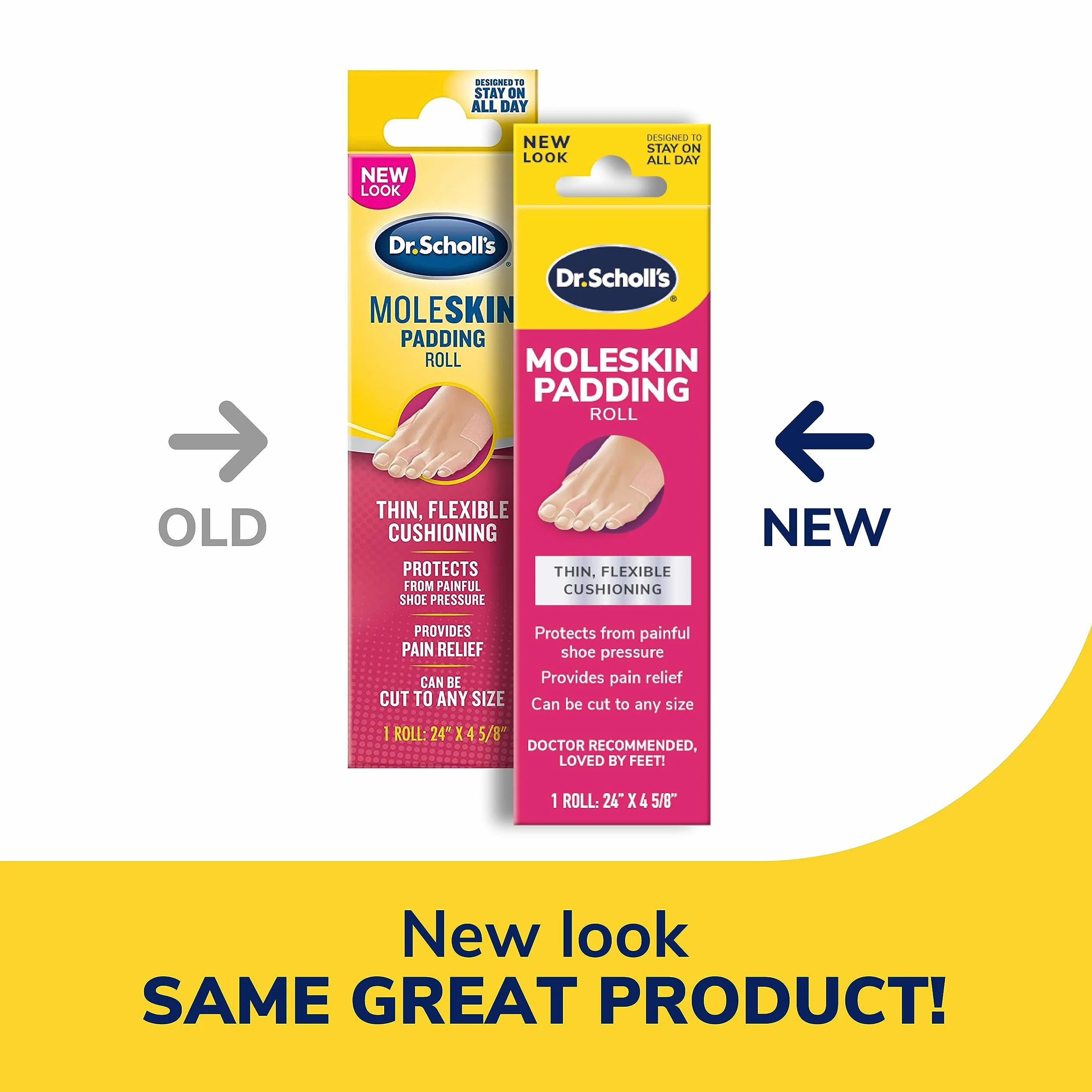 Dr. Scholls 284003 24in. x 4 .63in. Moleskin Roll, 4