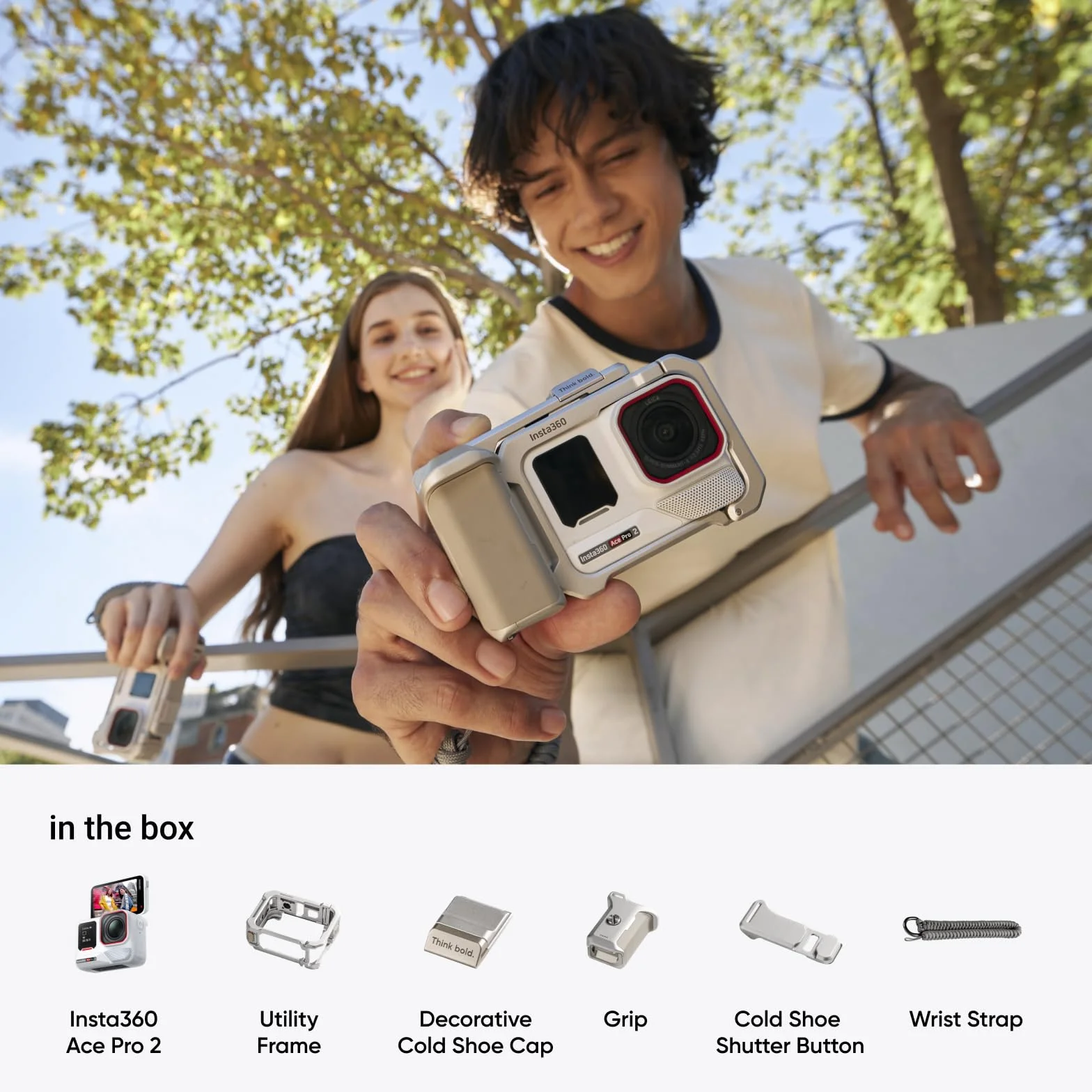 Insta360 Ace Pro 2 Polaris White Limited Edition Xplorer zestaw aparat 8K Leica czujnik 1/1,3" podwójny chip AI