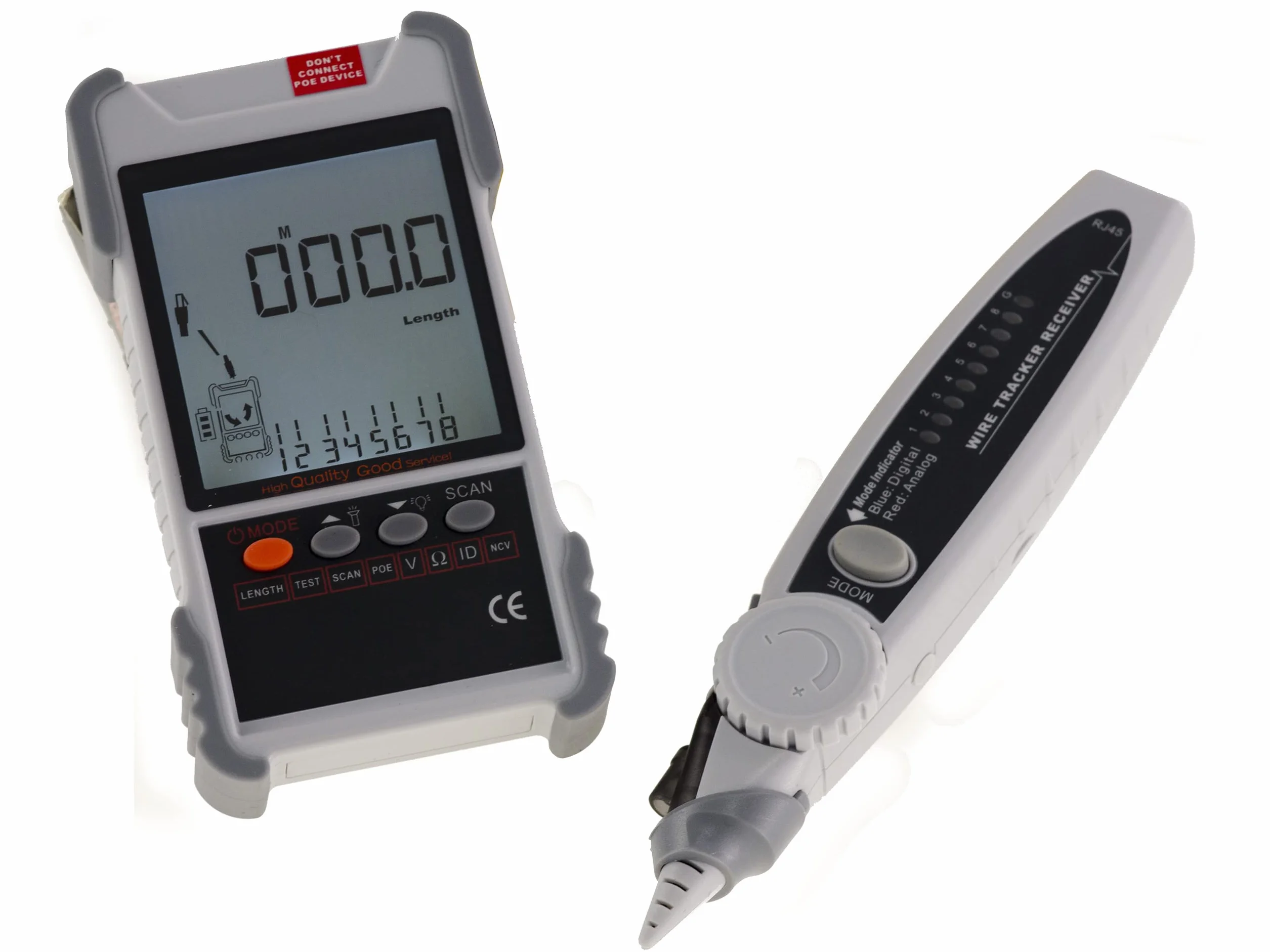 KALEA-INFORMATIQUE Profesjonalny cyfrowy tester sieci LCD RJ45 RJ11. Mapowanie, ciągłość, długość, POE, napięcie, śledzenie, latarka - VP616 - ładowalny