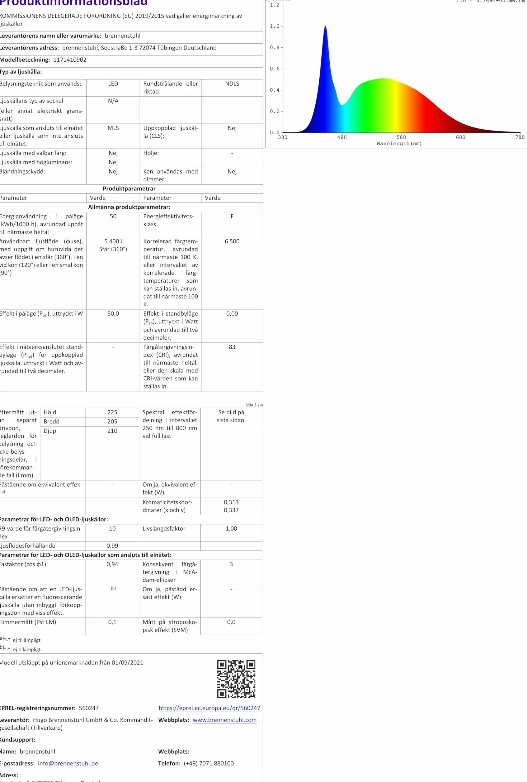 Brennenstuhl mobilny reflektor LED 360° / reflektor budowlany LED 50W (reflektor roboczy 5400lm, kabel 5 m i bryzgoszczelne gniazdo z samozamykającą się pokrywą, IP54), 1171410902