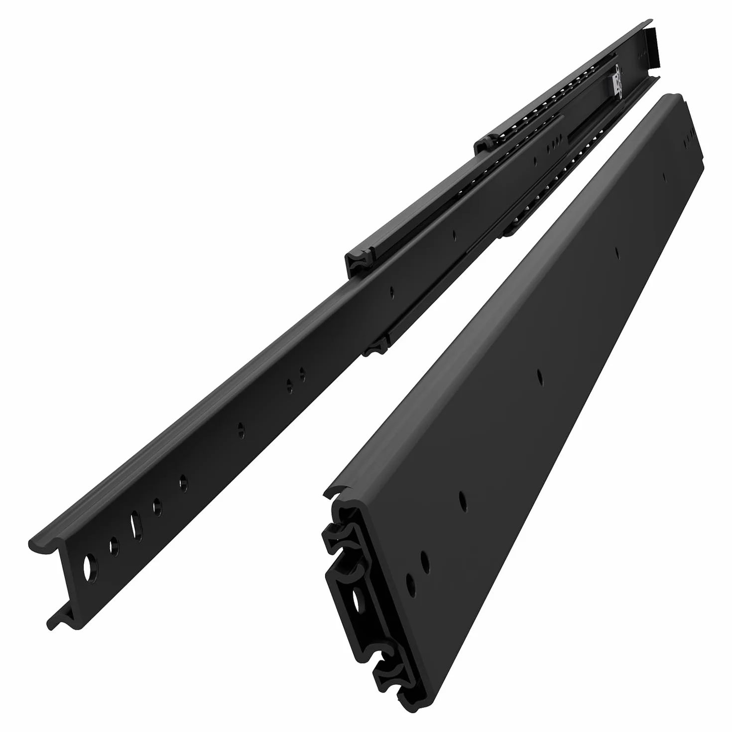 VADANIA Prowadnice Do Szuflad Do Dużych Obciążeń 500 mm,Czarny#A76, 1 Para | Udźwig 216 kg, Pełen Wysuw, Montaż Boczny