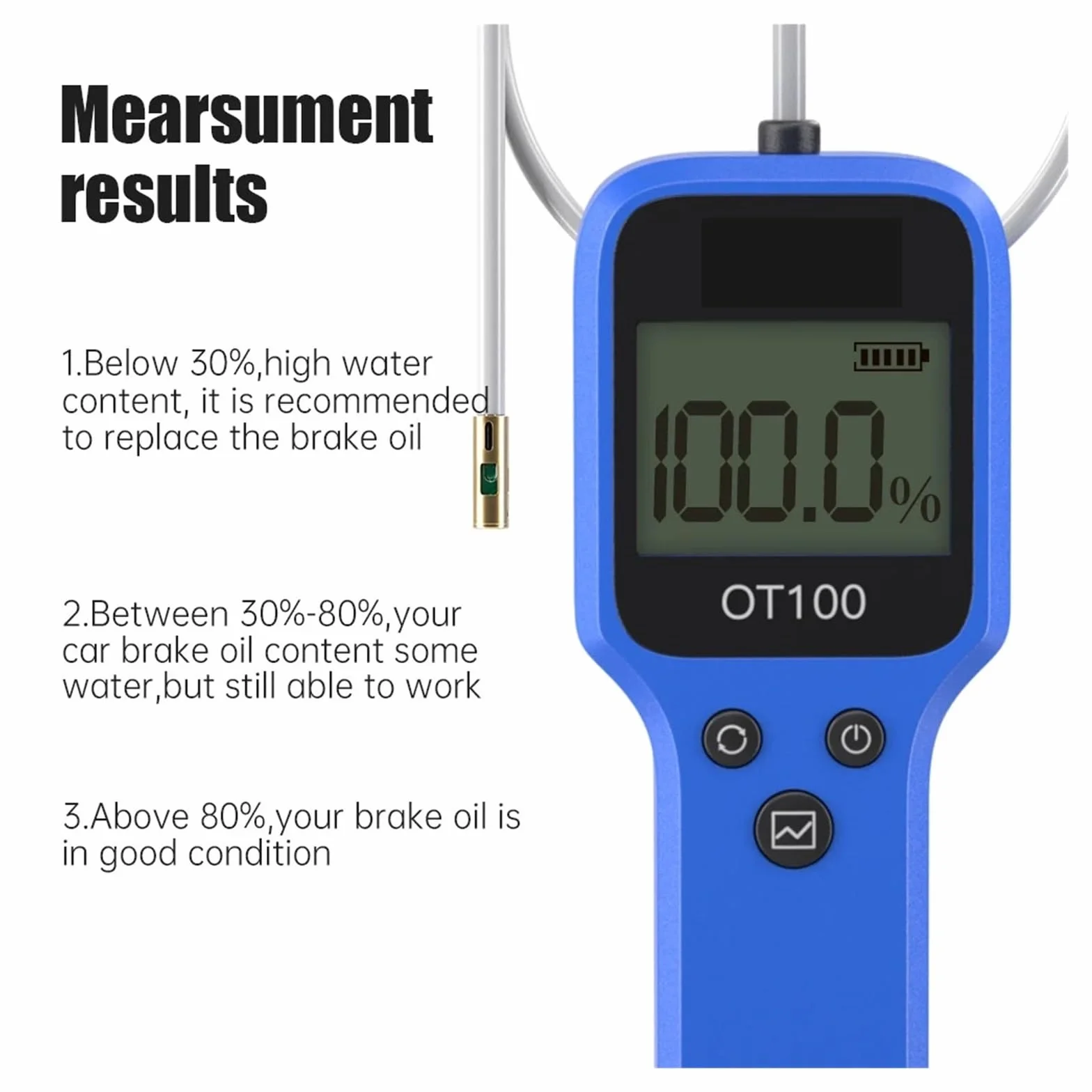 Tester Oleju Silnikowego OT100, Automatyczna Kontrola Ści Z Wyświetlaczem LED, Analizator Gazu, Narzędzie Testowe Do Wtryskiwania Płynu Hamulcowego Natychmiastowe wyniki