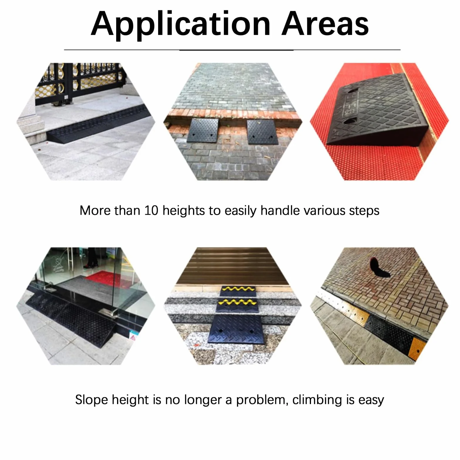 Rubber ramps for door threshold,threshold ramp 6 inch rise,ramps for steps,A variety of heights are available, easy to carry, and suitable for multiple scenarios (driveways, sidewalks, parks, etc.)(50