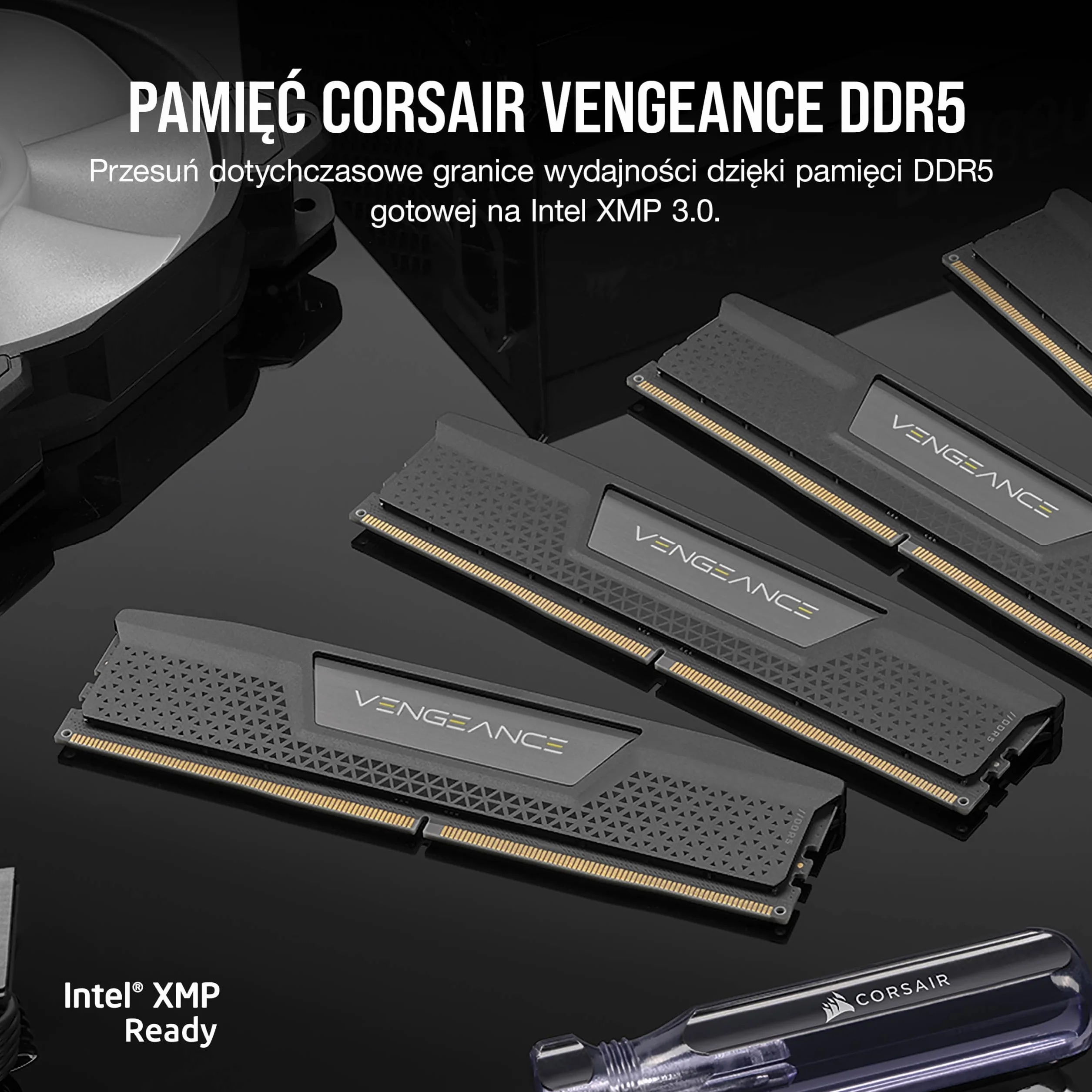 CORSAIR VENGEANCE DDR5 192GB (4×48GB) 5200MHz C38 pamięć RAM PC Intel XMP 3.0 aluminiowy radiator czarna